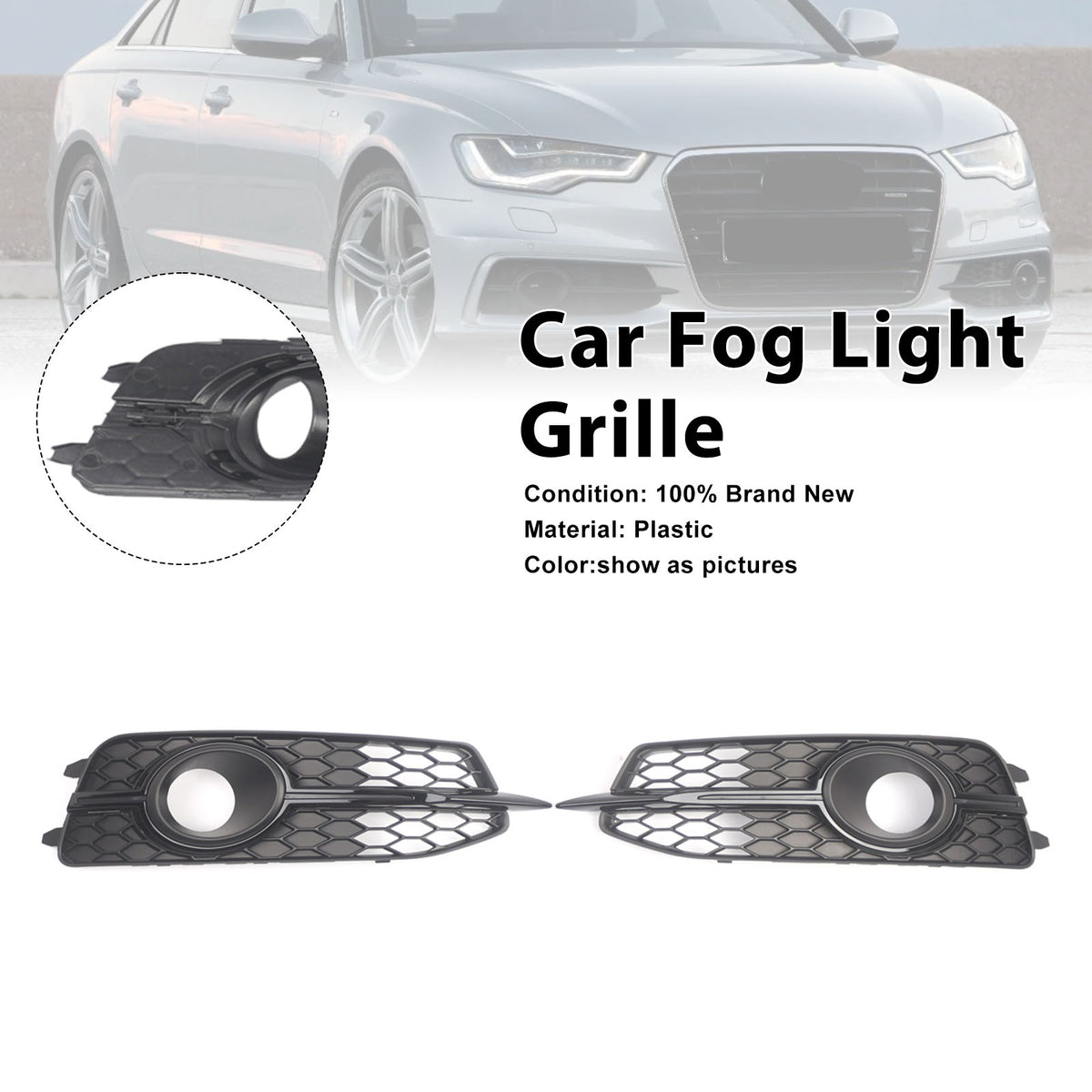 2012-2014 Audi A6 C7 S-Line 2x bil foran støtfanger tåkelys griller