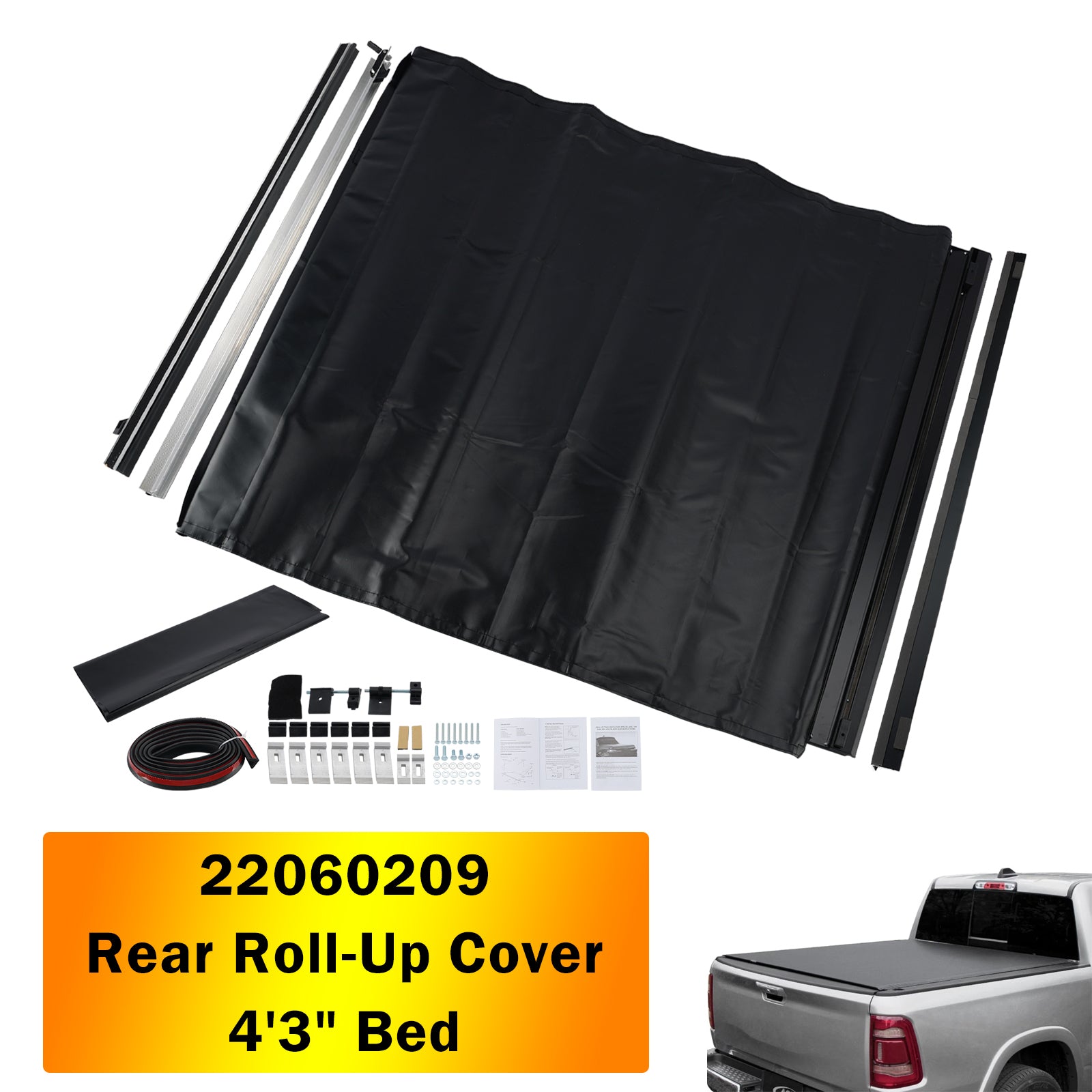 Rear Roll-Up Cover 22060209 for Hyundai Santa Cruz 2022-2026 4'3" Bed
