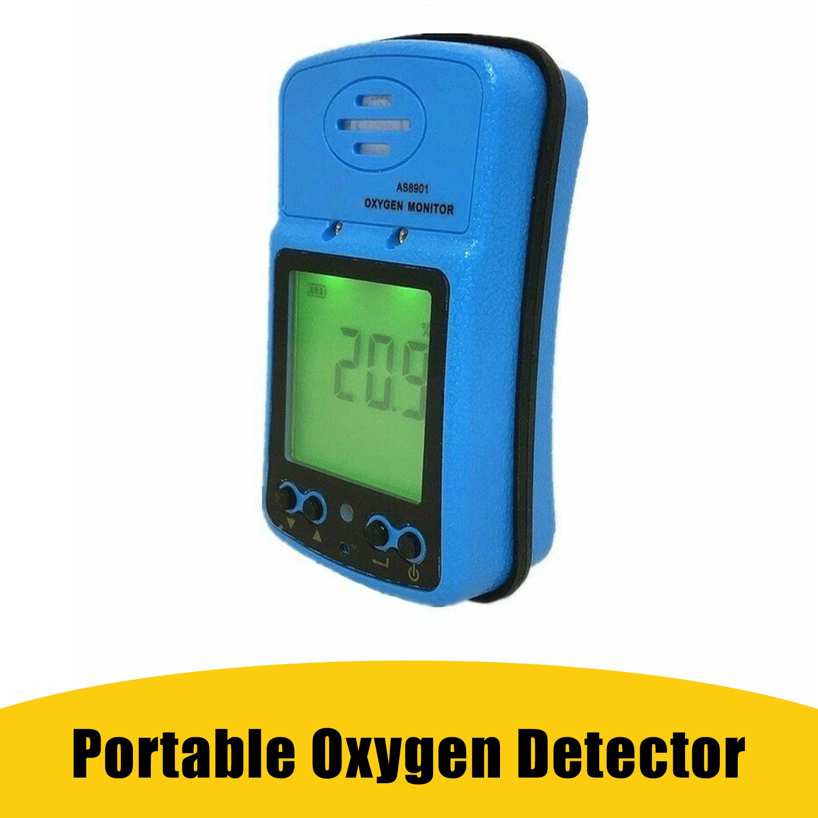 AS8901 Oxygen Monitor O2 Gas Detector 0-30% VOL Sound Light Alarm