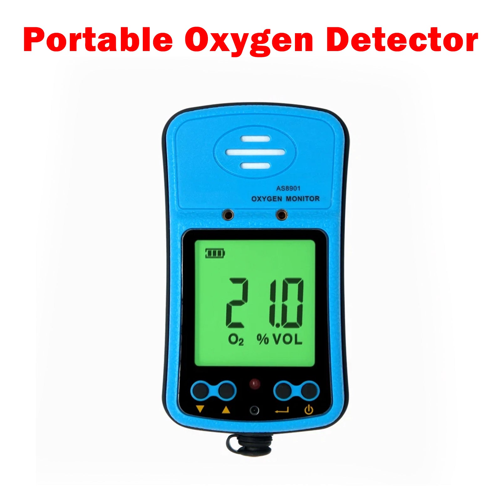 AS8901 Oxygen Monitor O2 Gas Detector 0-30% VOL Sound Light Alarm