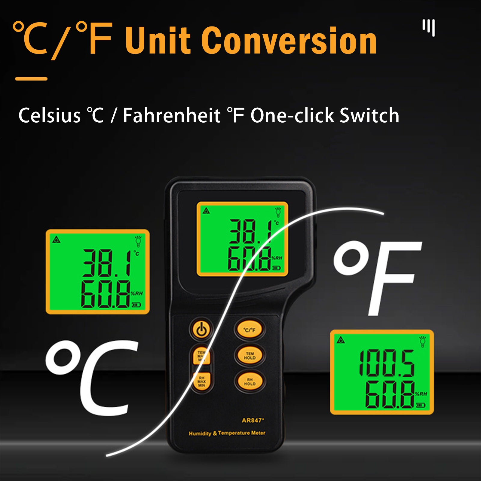 AR847 Digital Humidity Temperature Meter Thermometer Hygrometer 5%~98%