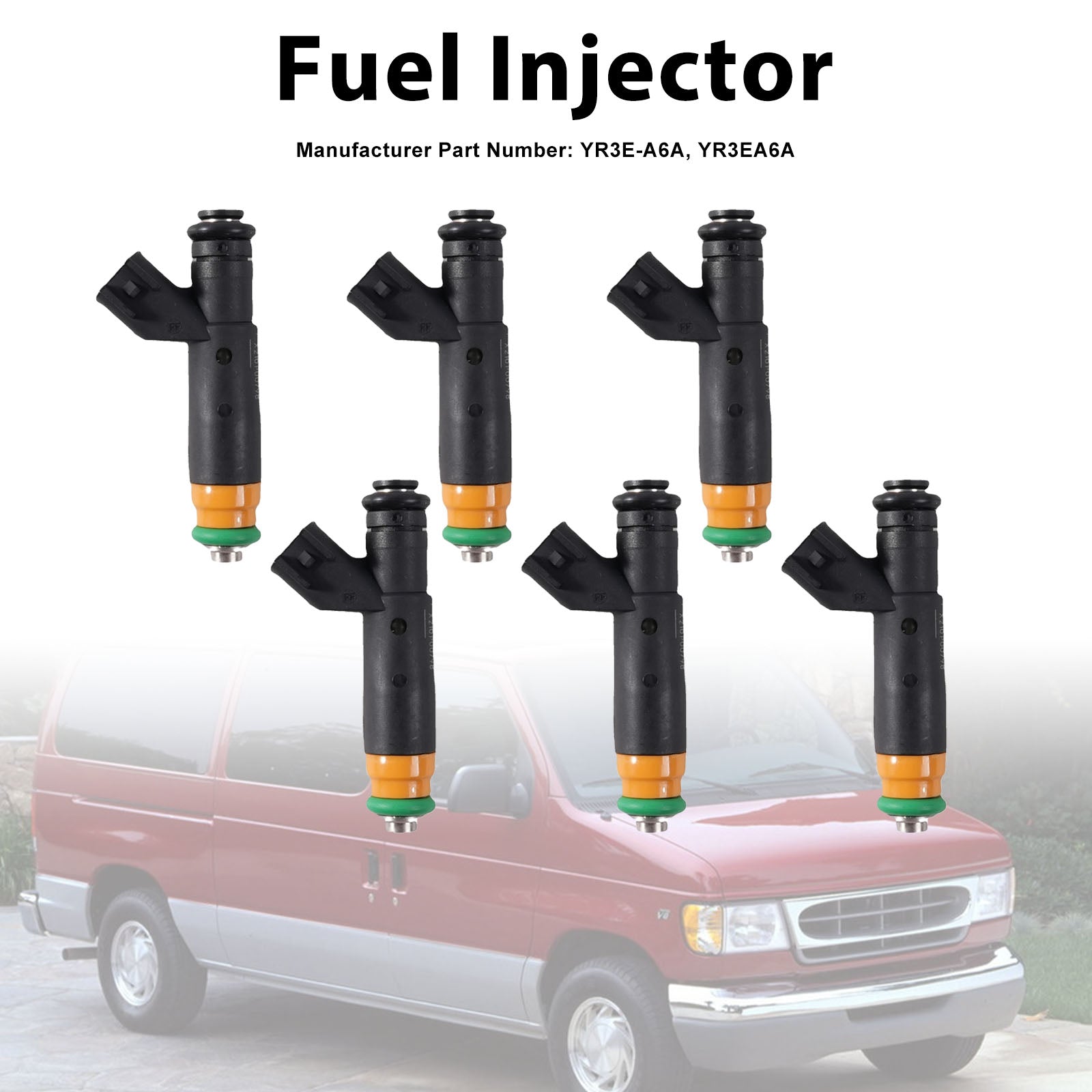 6Pcs Fuel Injector For Ford E-150 E-250 F-150 4.2L V6 2000-2003 YR3E-A6A