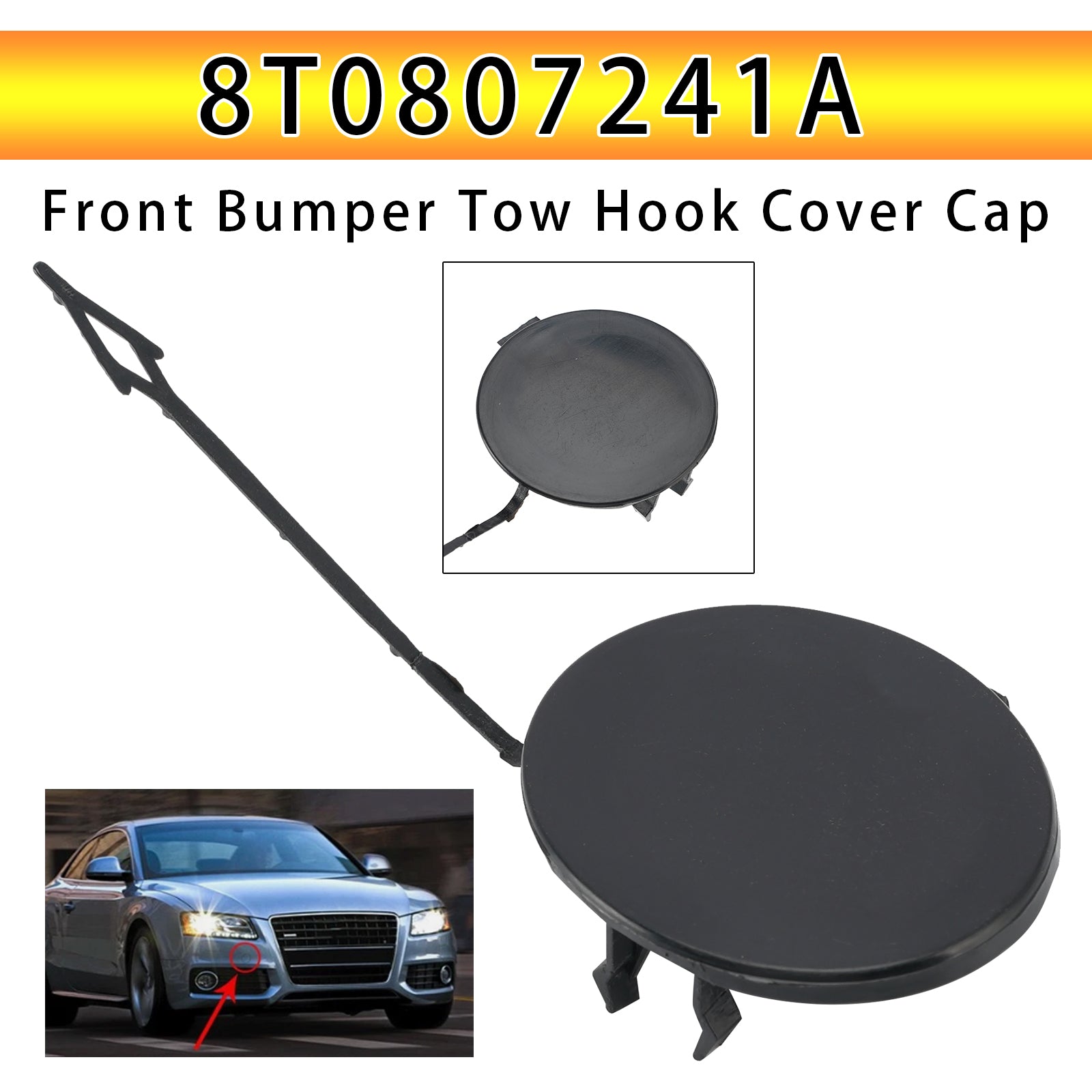 Front Bumper Tow Hook Cover Cap 8T0807241A for Audi A5 2008-2011 S-Line