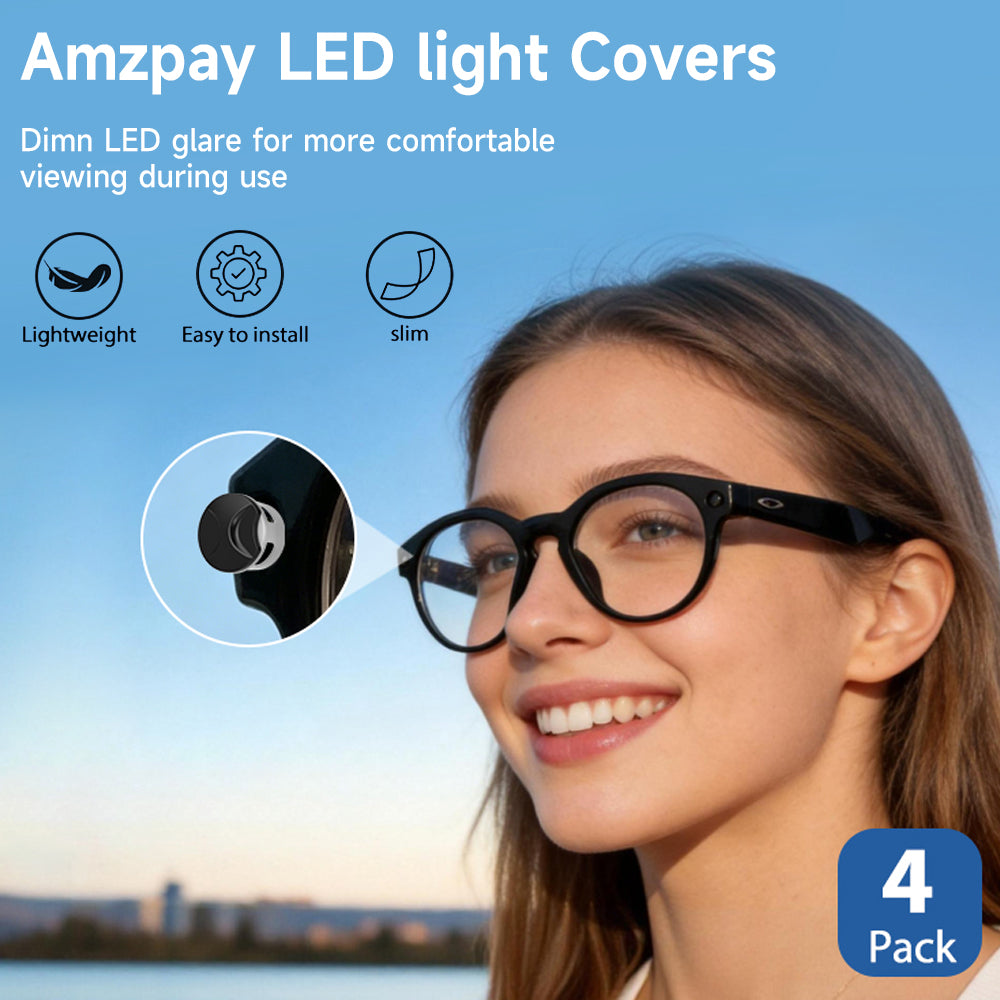 4 PC LED Light Blocking Covers for Ray-Ban Meta All Series Smart Glasses Gen1 Gen2 White