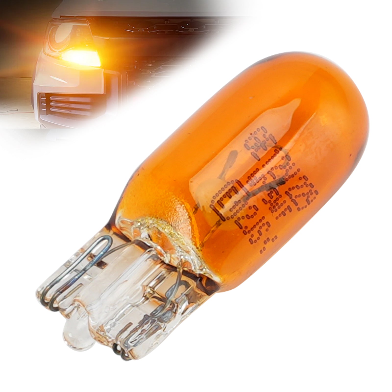 Car Light Halogen Amber Signal Bulb WY5W T10 501AF 12V 5W W2.1×9.5D For GE