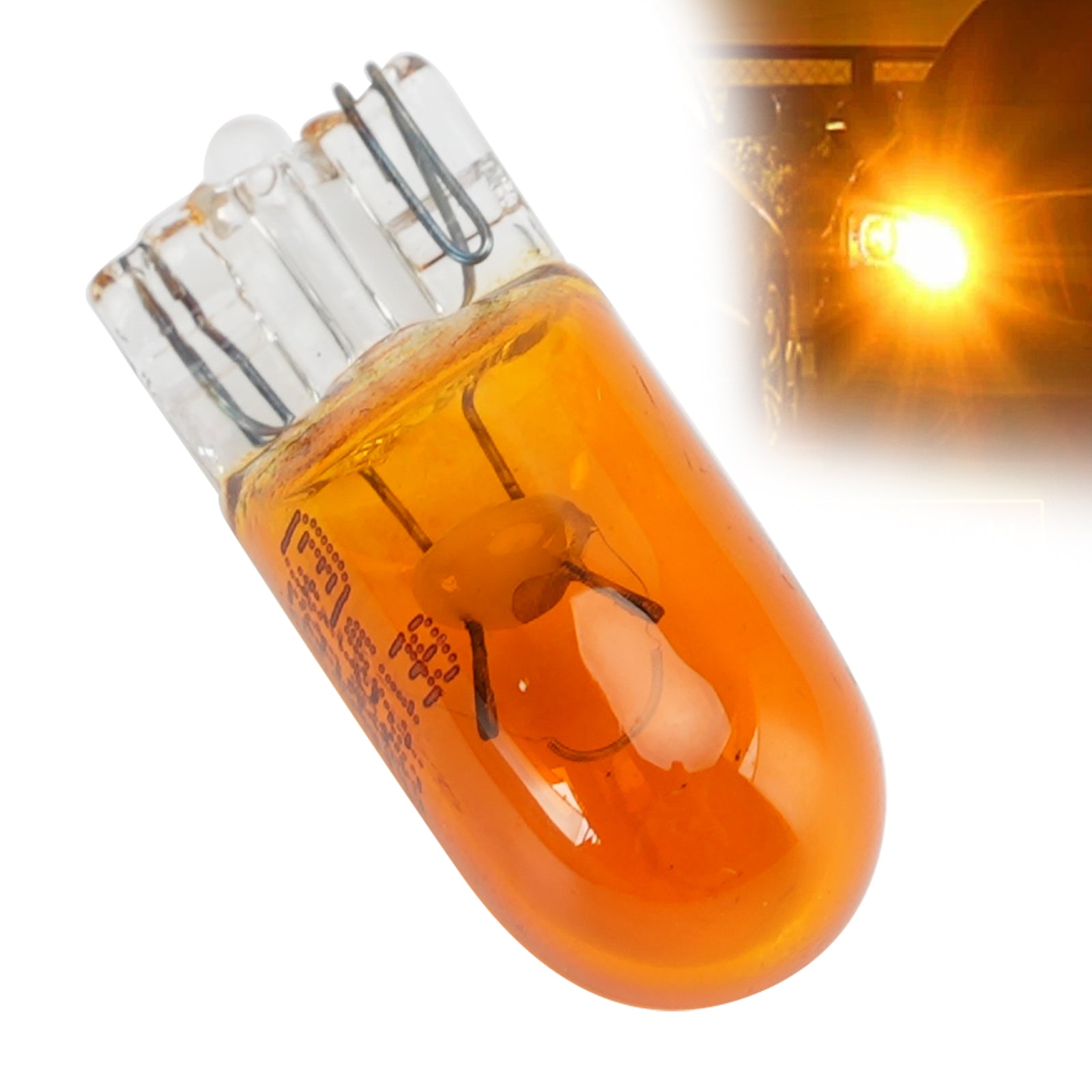 Car Light Halogen Amber Signal Bulb WY5W T10 501AF 12V 5W W2.1×9.5D For GE