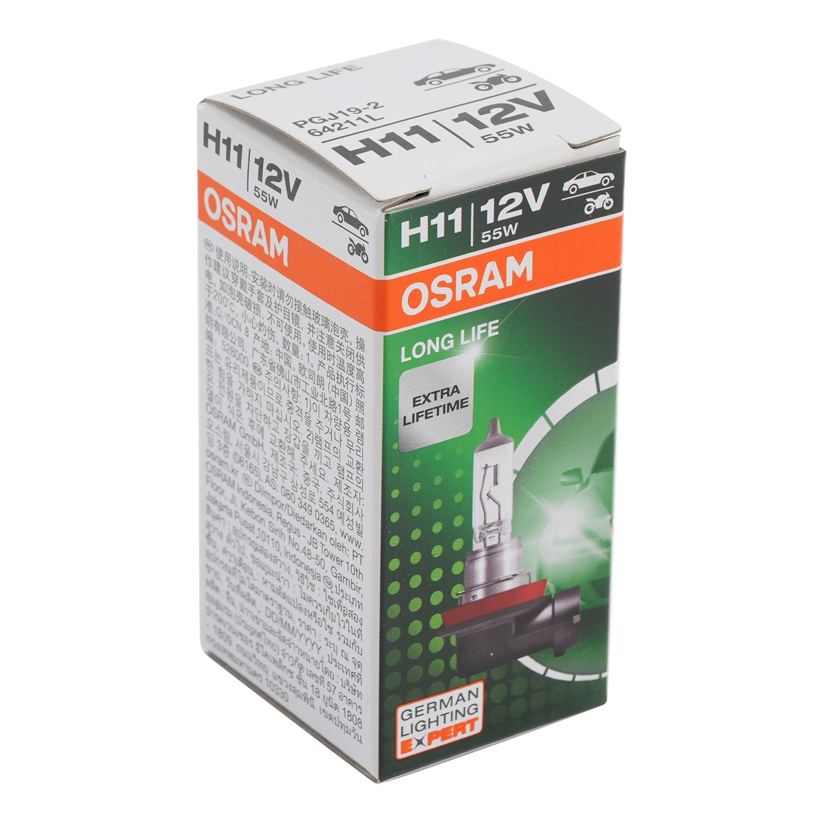 Car Light Halogen Headlight Bulb H11 64211L 12V 55W PGJ19-2 For OSRAM