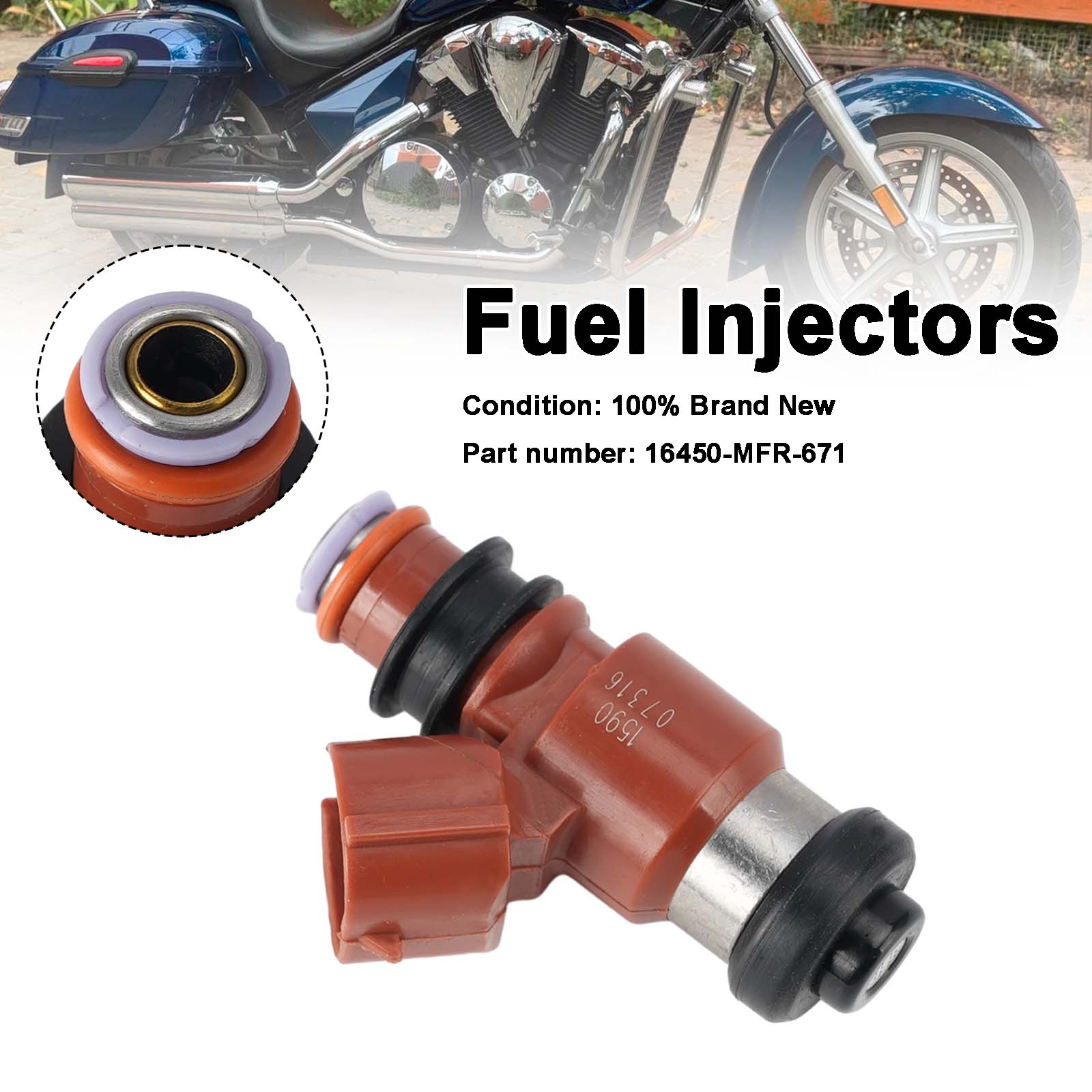 Fuel Injectors 16450-MFR-671 For Honda VT1300 2010-2025