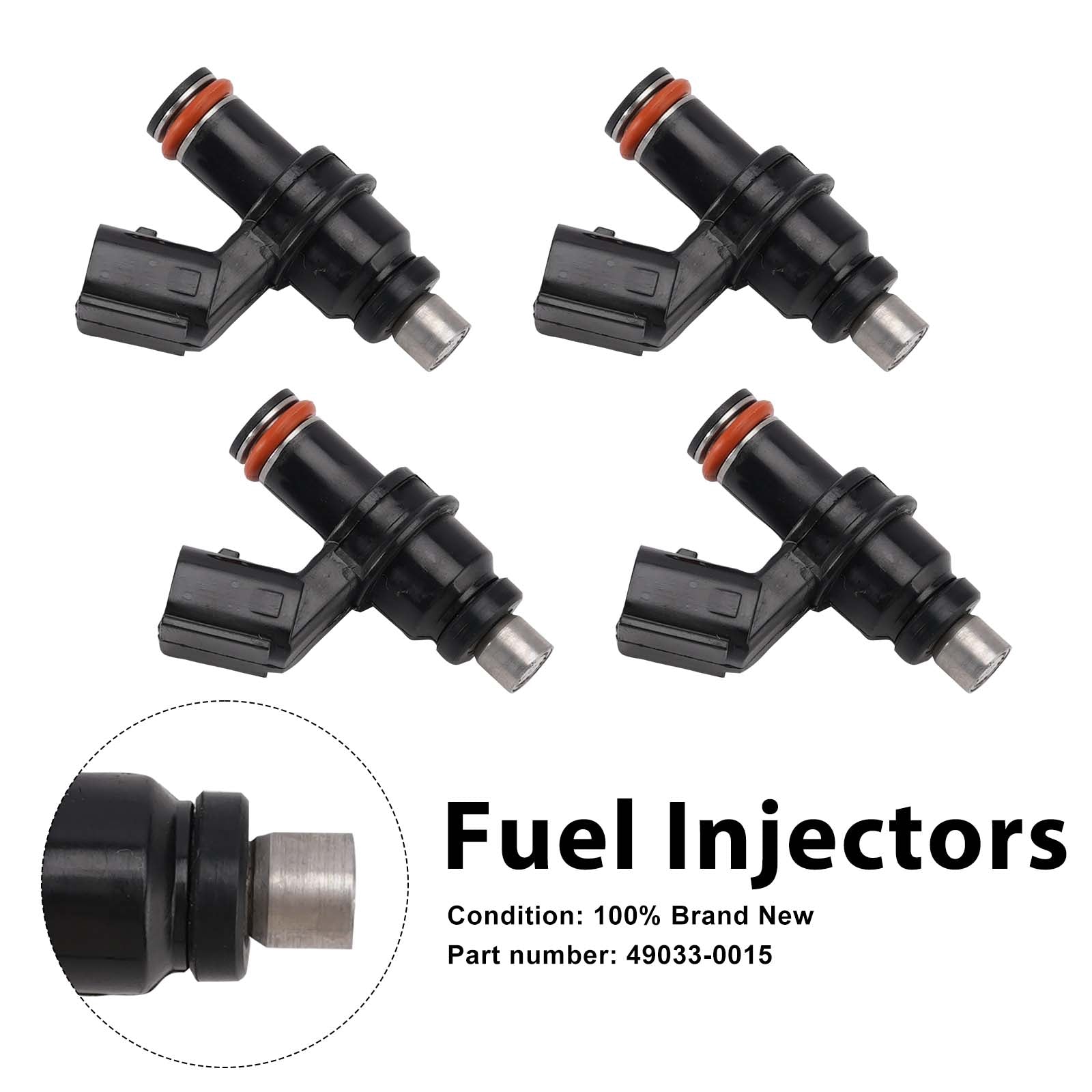 4PC Fuel Injectors 49033-0015 For Kawasaki Ninja ZX6R ZX600R ZX600P 07-12
