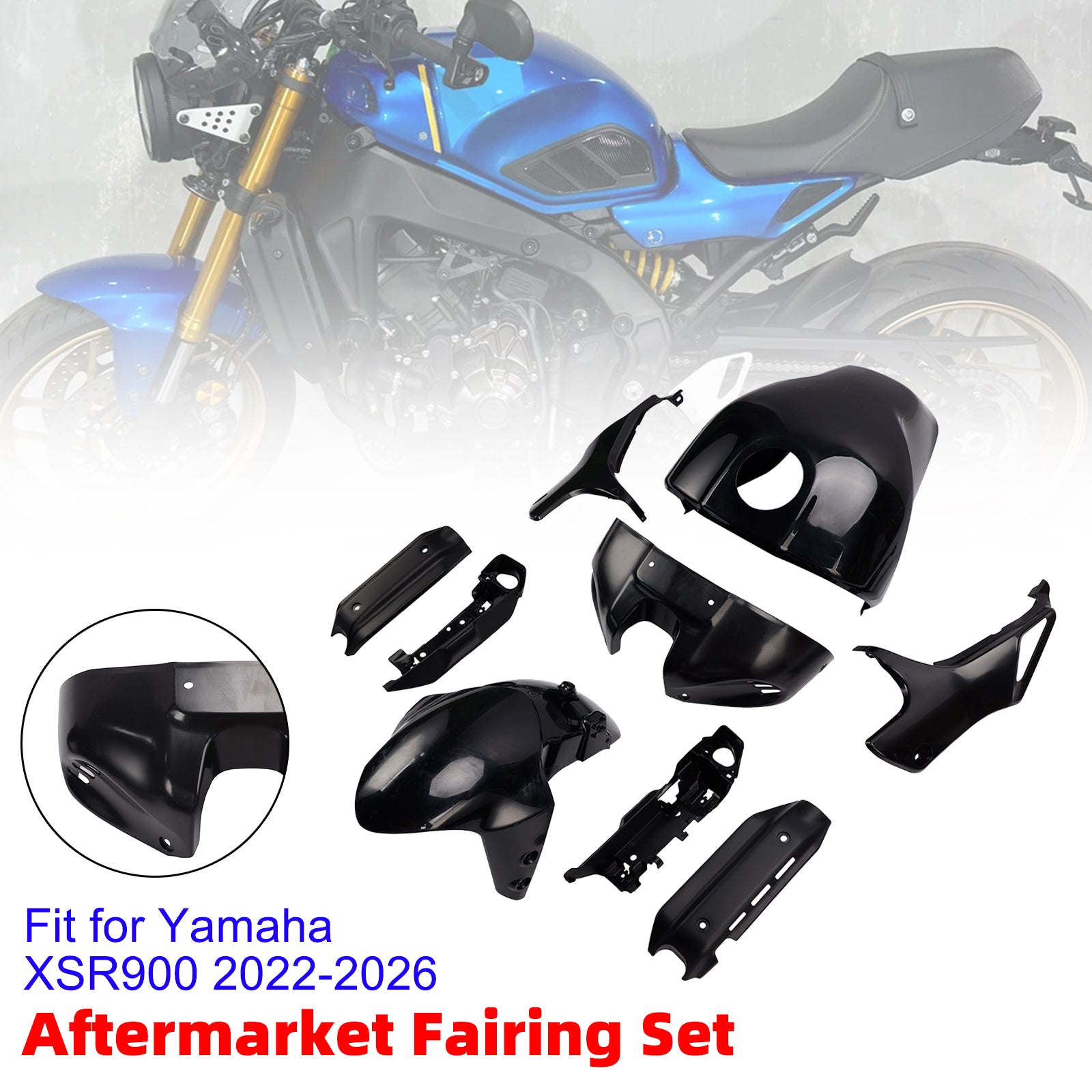 Bodywork Fairing Injection Unpainted For Yamaha XSR900 2022-2026