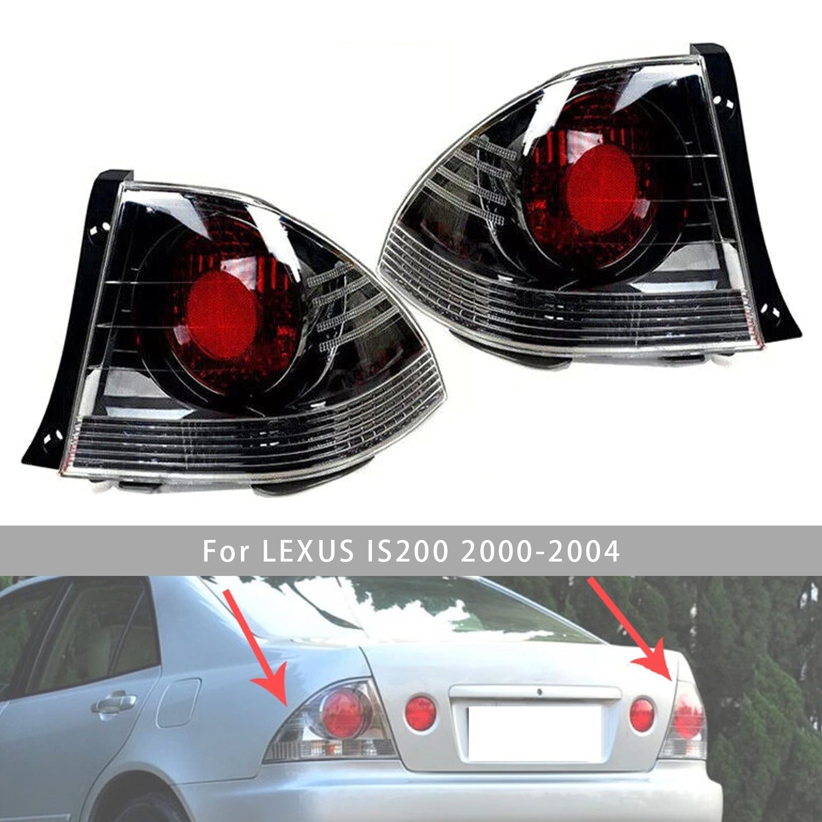 Left+Right Rear Tail Light Brake Lamp Without Bulb For LEXUS IS200 2000-2004