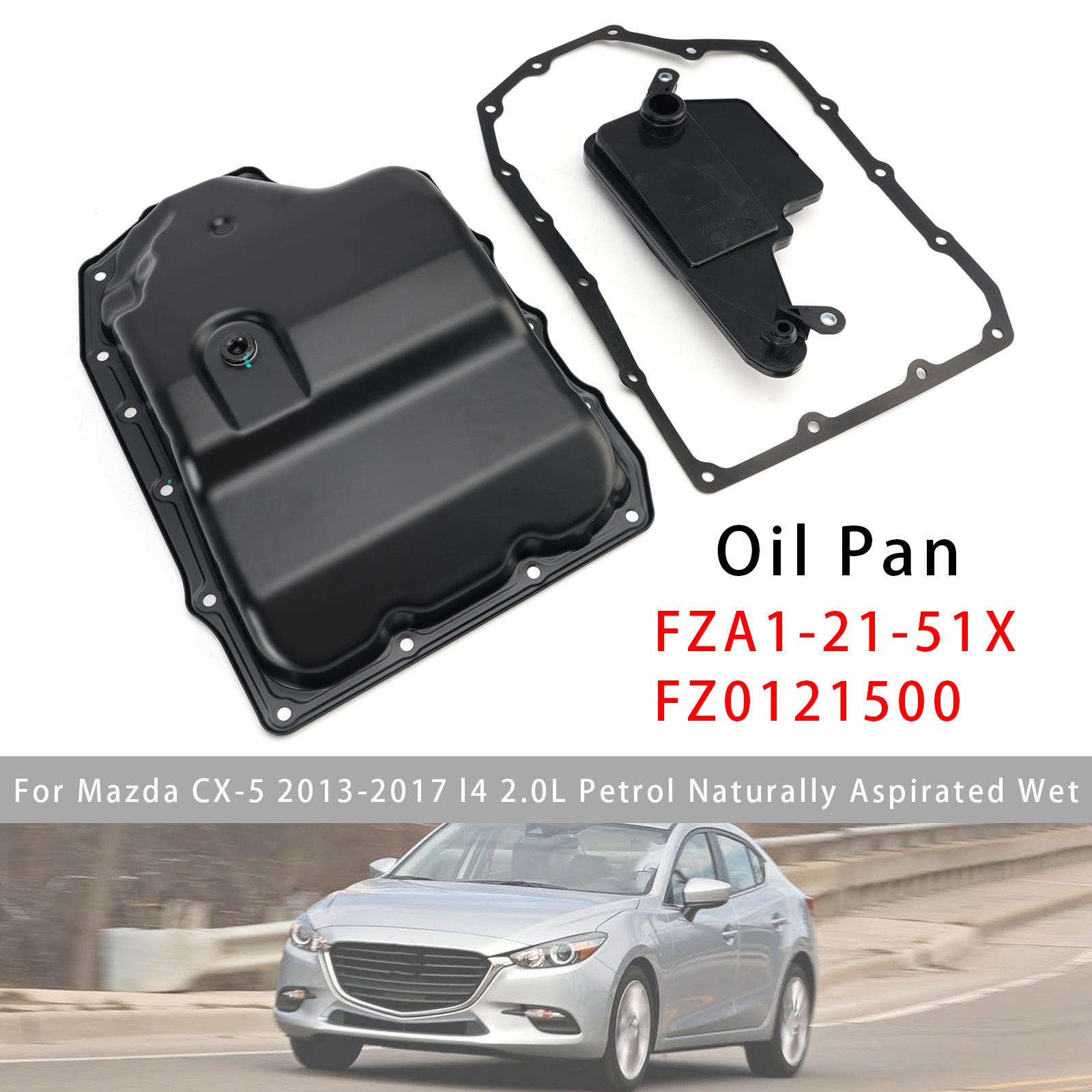 Transmission Oil Pan W/Gasket&Filter Kit For Mazda 3 2.0L 2.5L 2012-2018