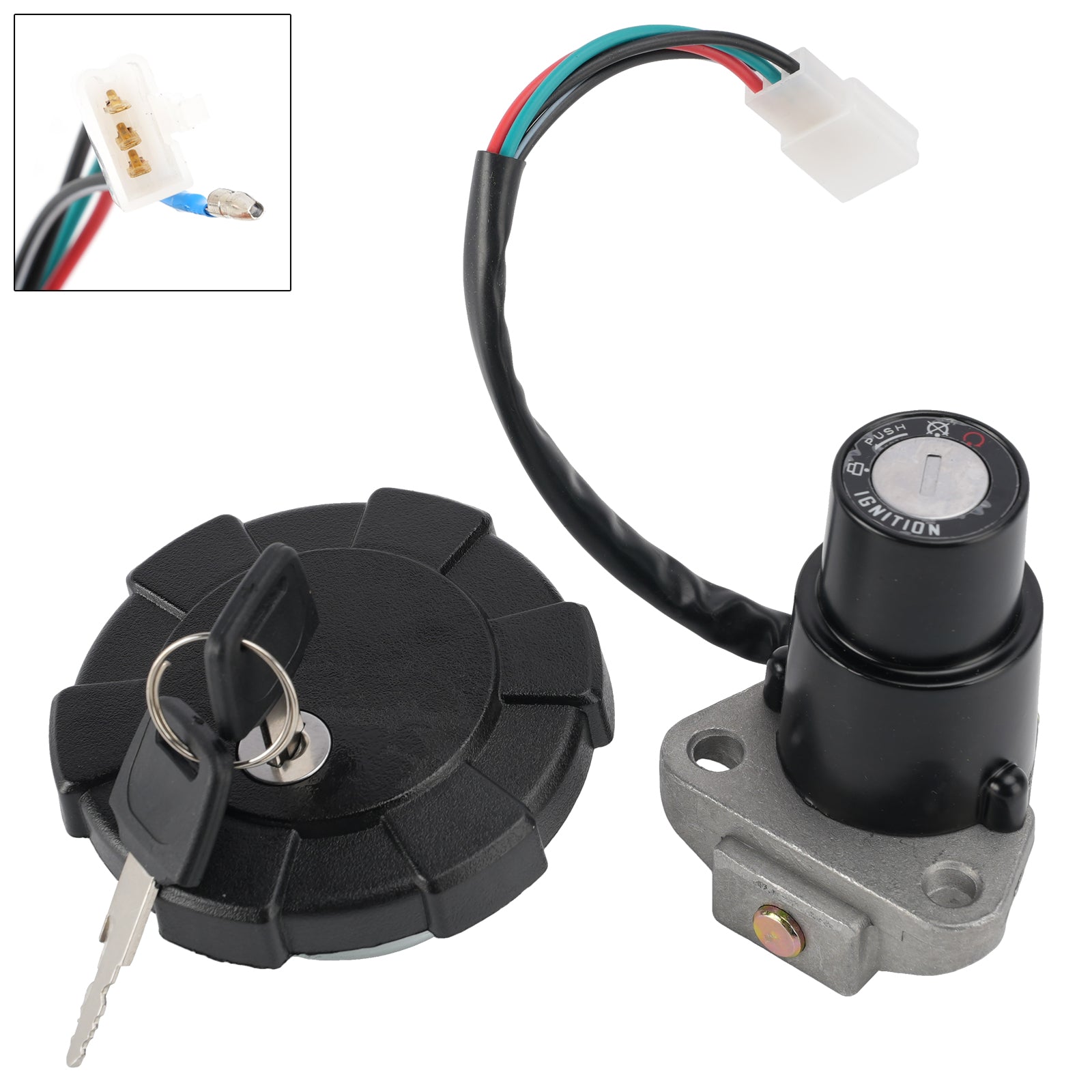 Ignition Key Switch Fuel Cap Lock Set For Yamaha DT200R XT250 XT350 1988-2001