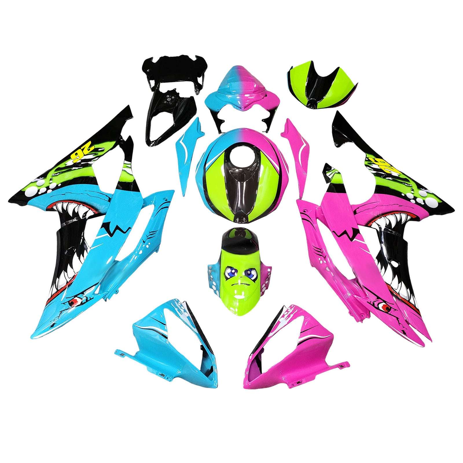 Kit de carénage d'injection carrosserie plastique ABS pour Yamaha YZFR6 YZF-R6 2008-2016