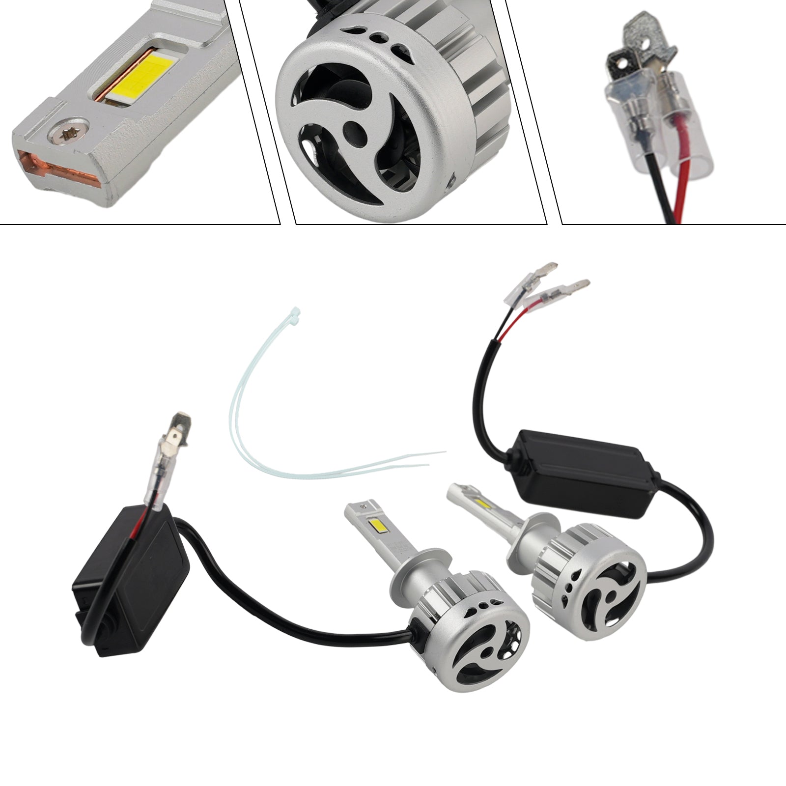 LED Headlight Bulb Kit High Low Beam Lamp H1 12V 55W 6500K 4000LM For HELLA