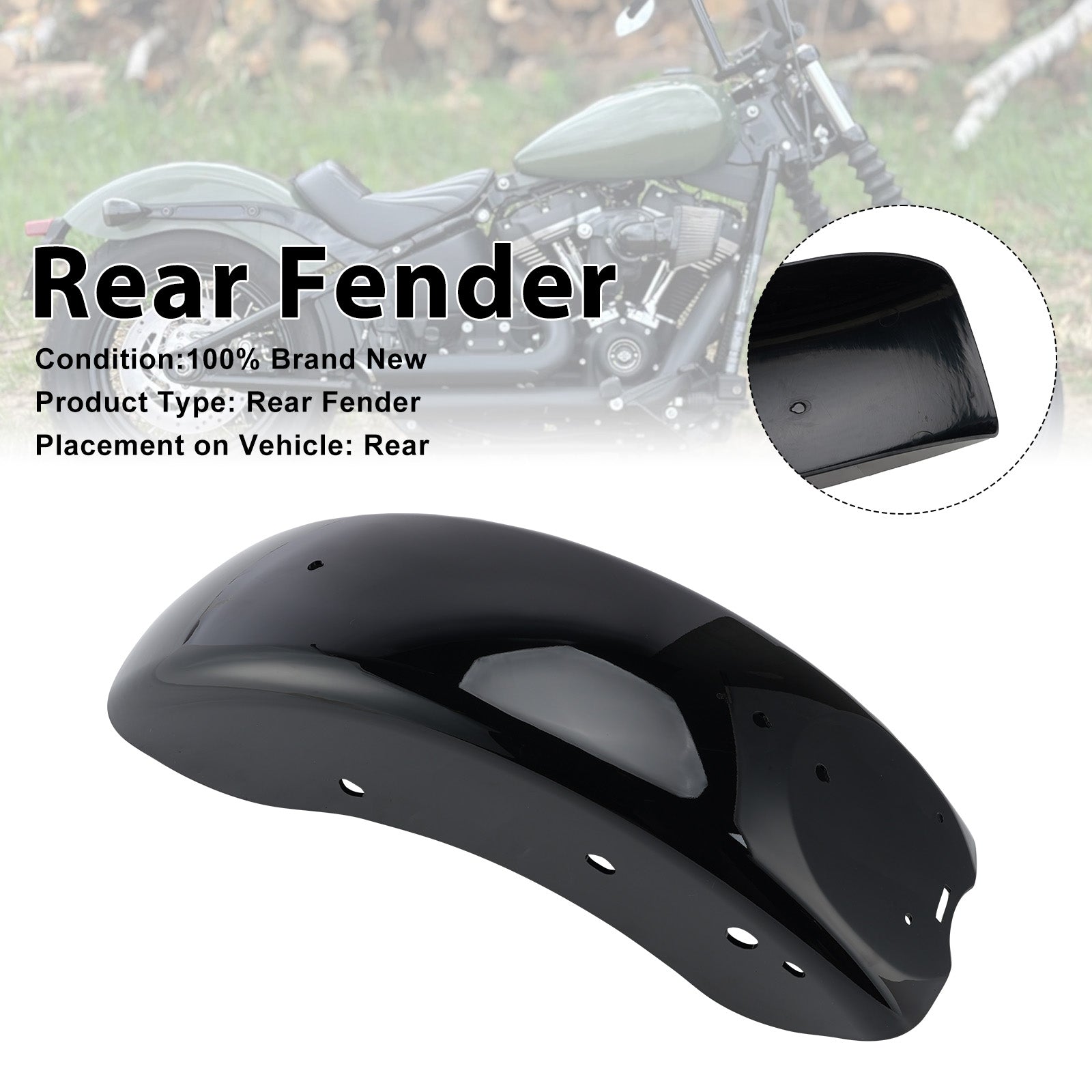Rear Fender for Softail Slim FLSL Standard FXBB FXBBS FXST 2018-2026