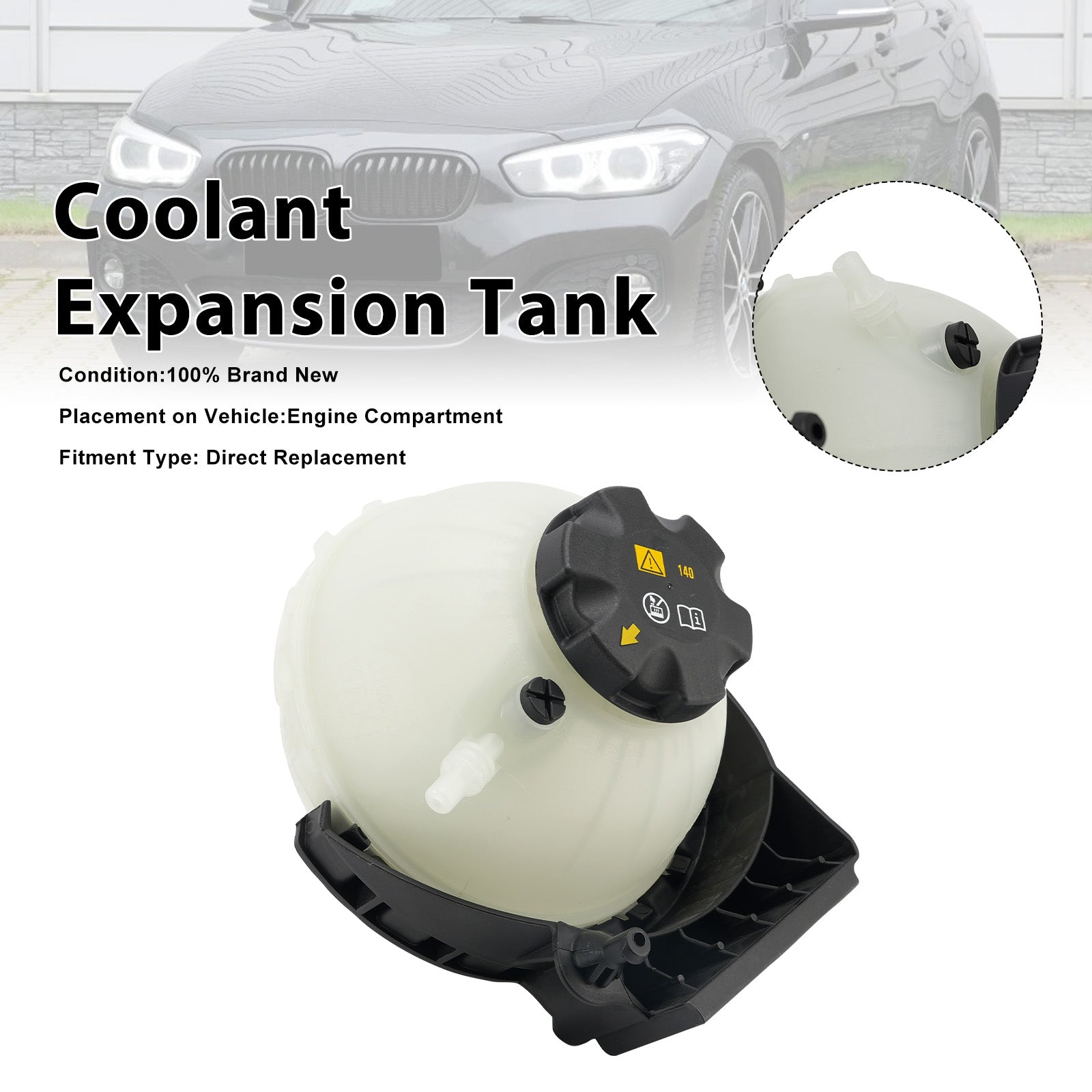 Coolant Expansion Tank For BMW 1 2 3 4 Series 2011-2021 17137642158