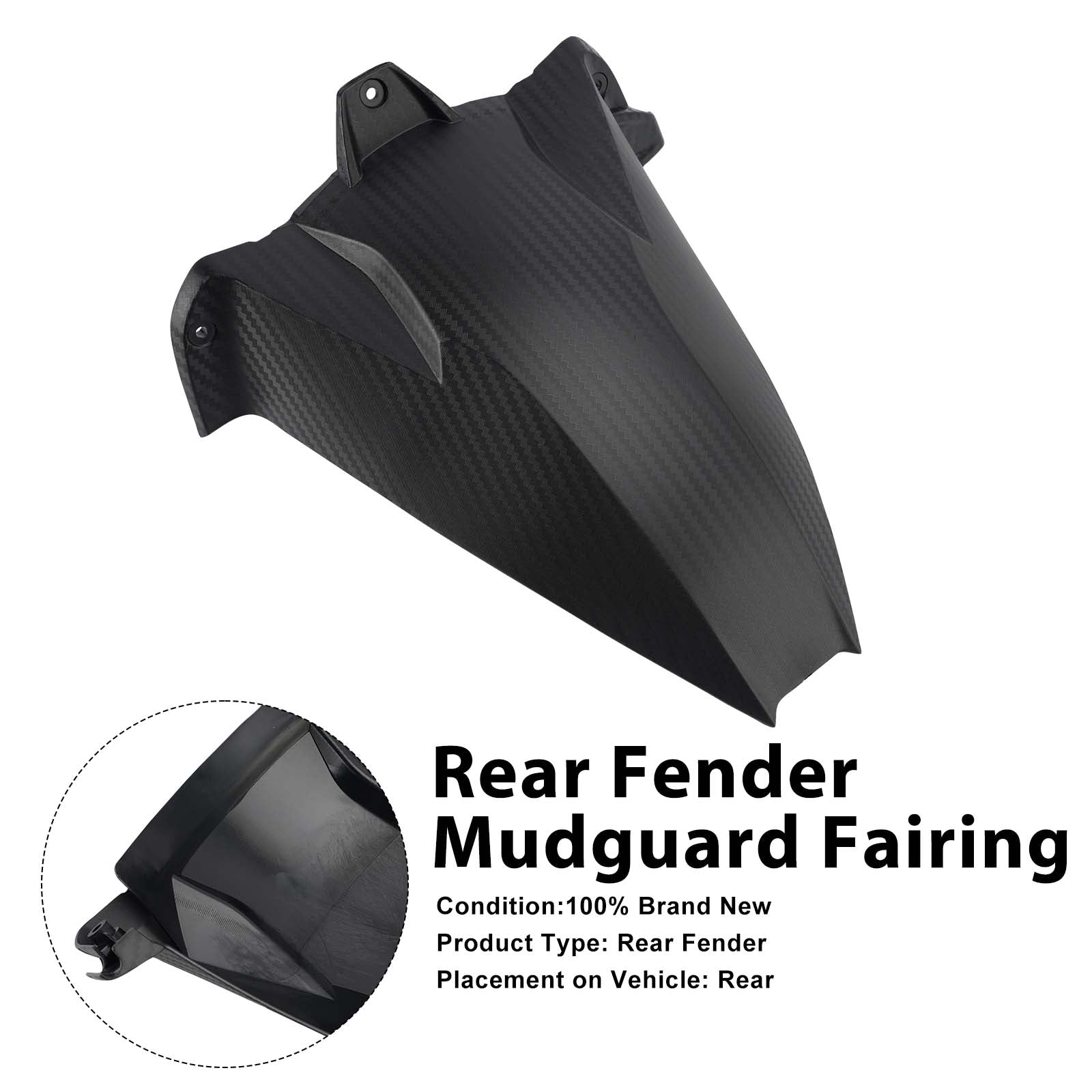 Rear Fender Mudguard Fairing For BMW S1000RR 2009-2018 Black