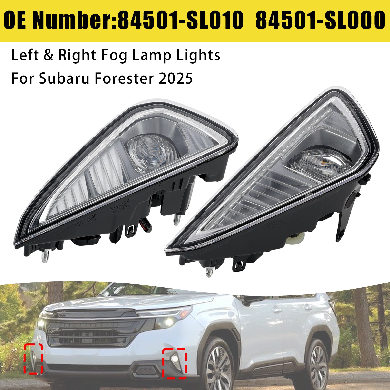 Left & Right Fog Lamp Light 84501-SL010 84501-SL000 For Subaru Forester 2025