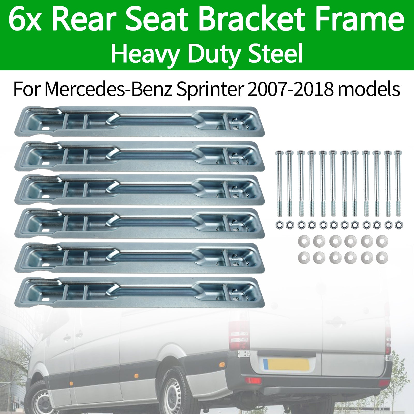 6x Rear Seat Bracket Frame Heavy Duty Steel For Benz Sprinter 2007-2018