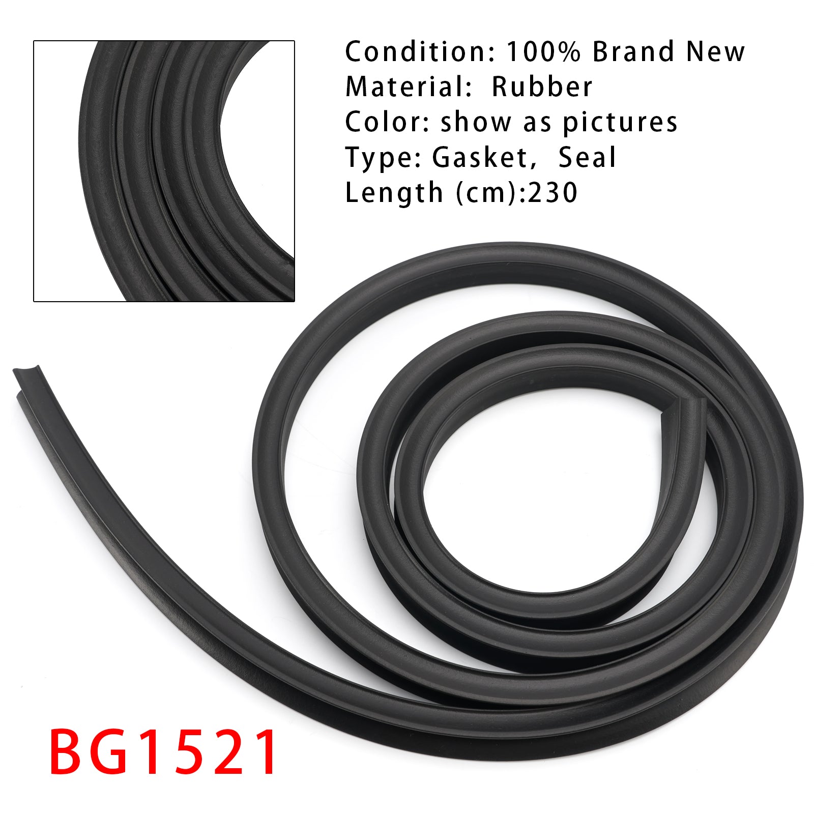 Rubber Gasket Seal 2.3m BG1521 For Midi Heki