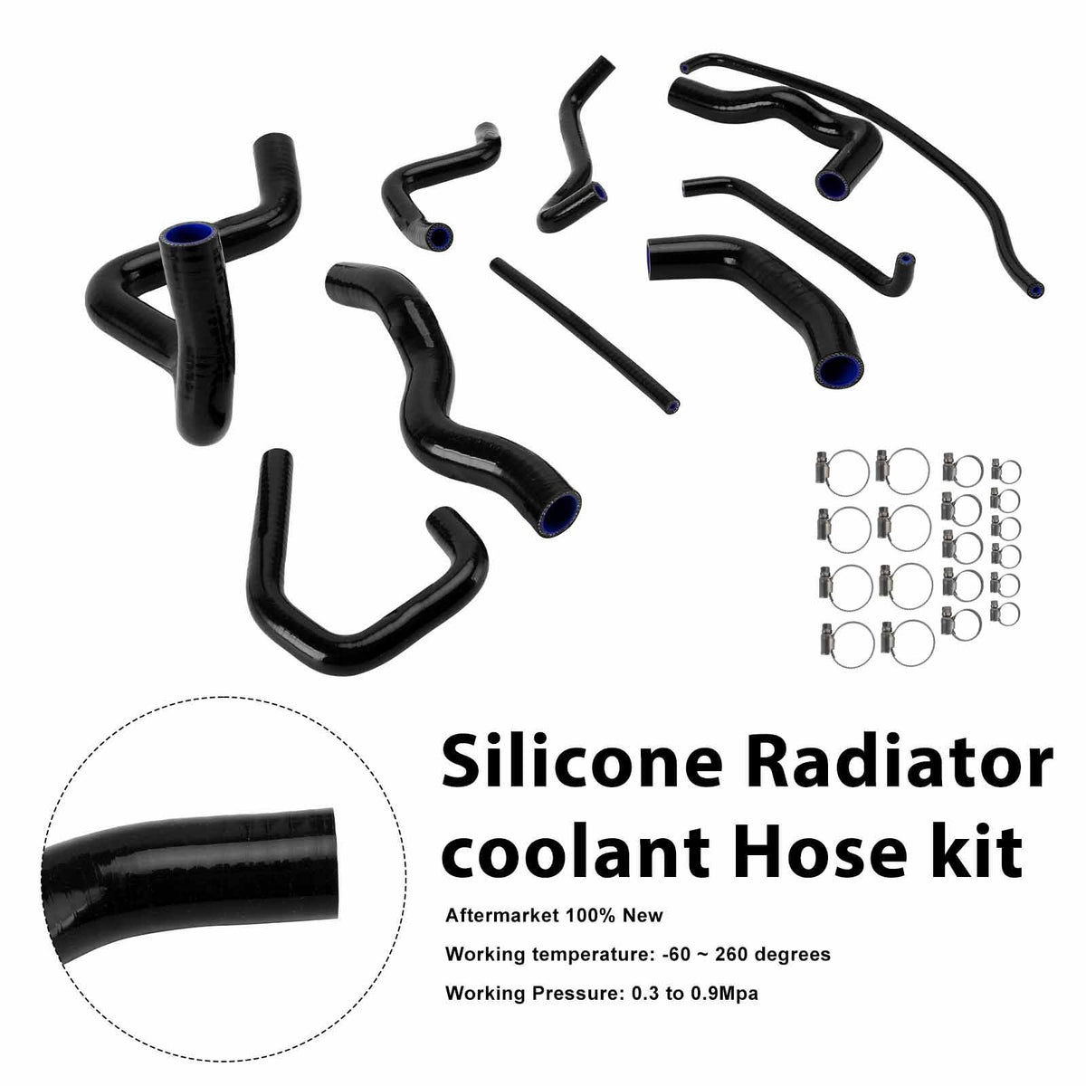 2009-2026 Kawasaki Ninja ZX-6R Silicone Radiator coolant Hose kit Generic