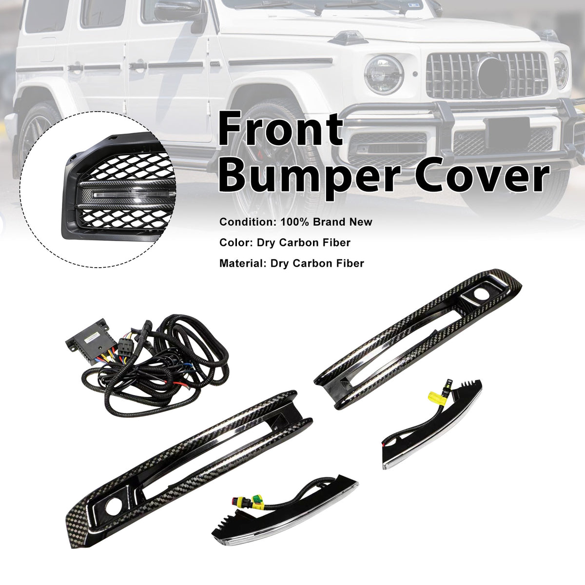 2019-2023 Mercedes Benz G-Class W464 W463A G63 DRY CF Front Bumper Fog Lights Frame Generic