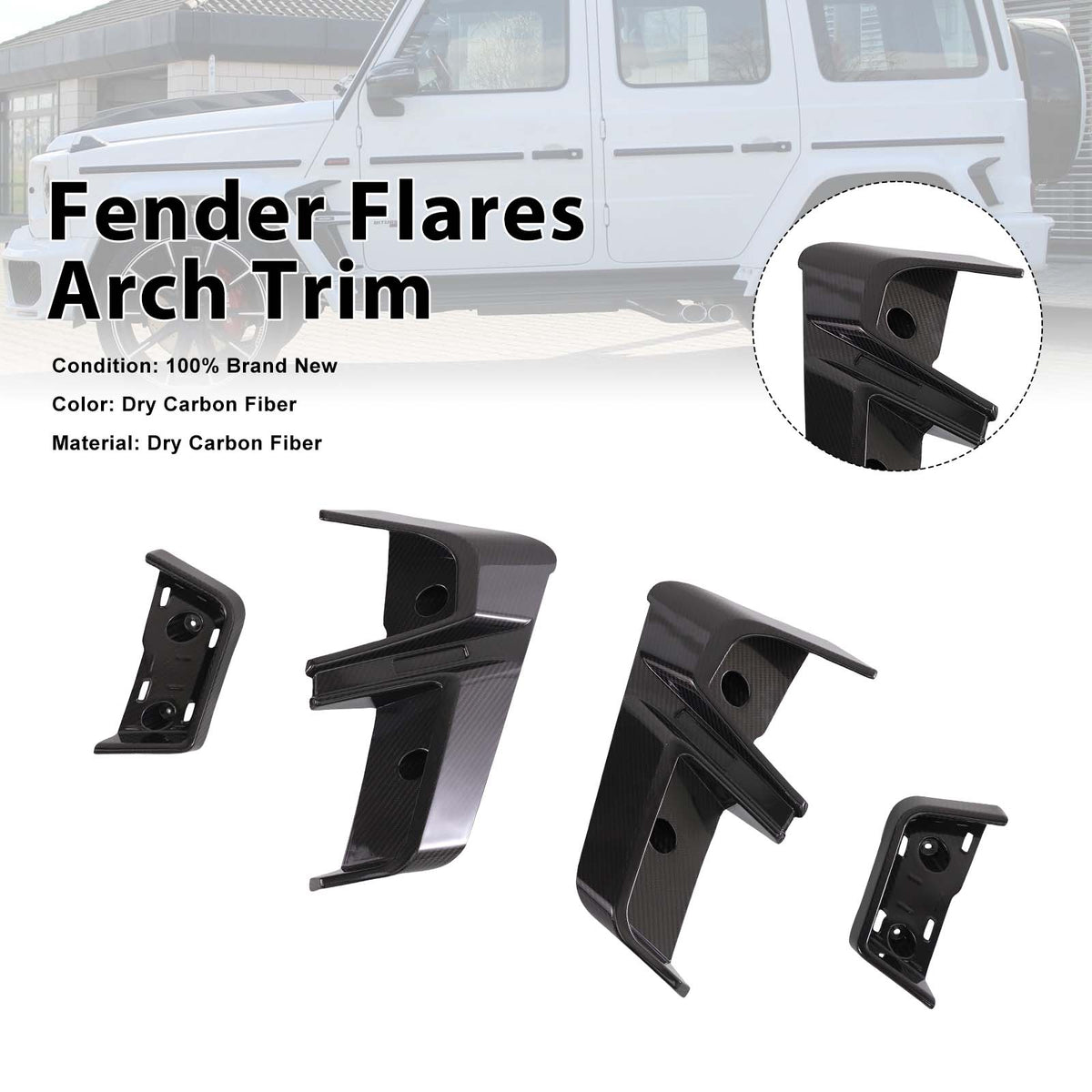 2019- Mercedes Benz W464 W463A B700 B800 Widebody Dry Carbon Fender Flares Arch Trims Generic