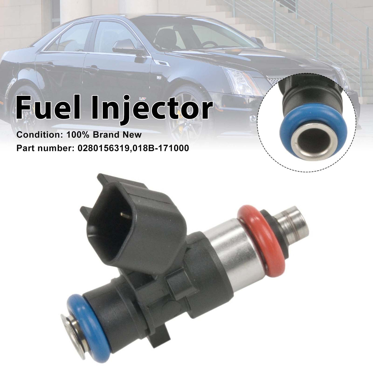 2009-2015 Cadillac CTS-V 6.2L V8 1Pcs Fuel Injector 0280158187 12598646 Generic