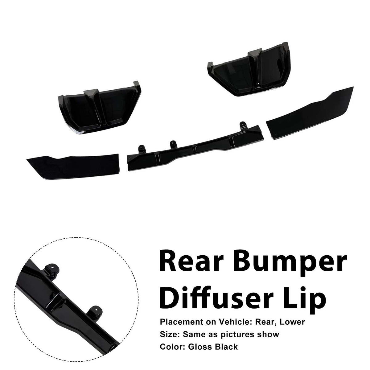 2025- BMW X3 G45 M-Sport Gloss Black Rear Bumper Diffuser Lip Generic