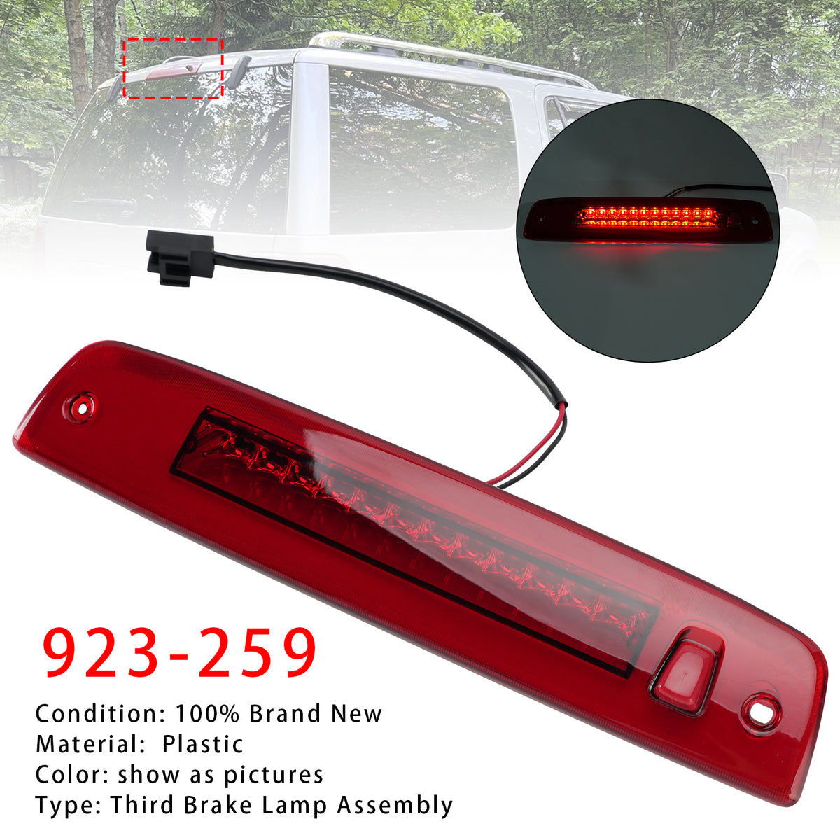 2003-2016 Ford Expedition Third Brake Light High Mount Stop Lamp 6L1Z13A613AA 7L1Z13A613A Generic