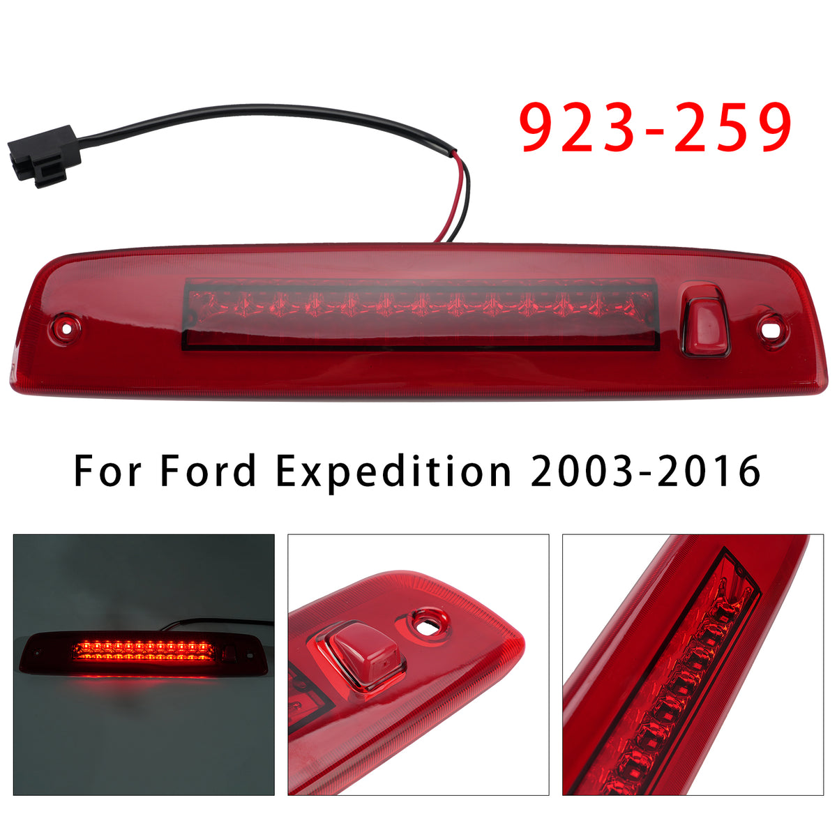 2003-2016 Ford Expedition Third Brake Light High Mount Stop Lamp 6L1Z13A613AA 7L1Z13A613A Generic