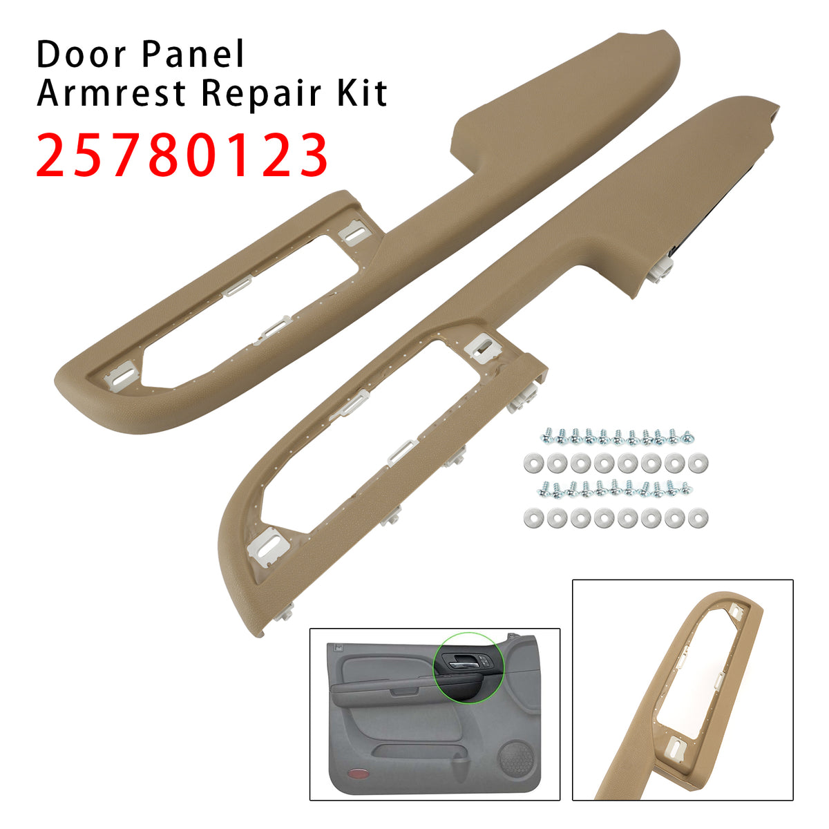 2007-2009 Chevy Tahoe 2Pcs Front Door Panel Armrest Repair Kit 25780131 25780117 Generic