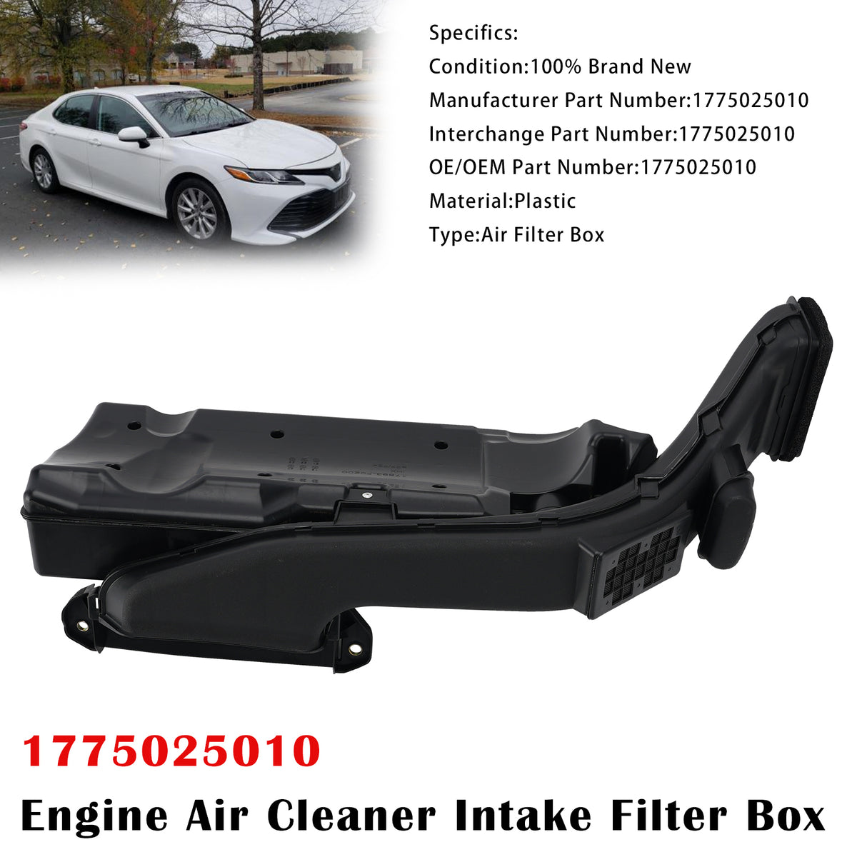 2018-2021 Toyota Camry L4 2.5L Engine Air Cleaner Intake Filter Box 1775025010 Generic