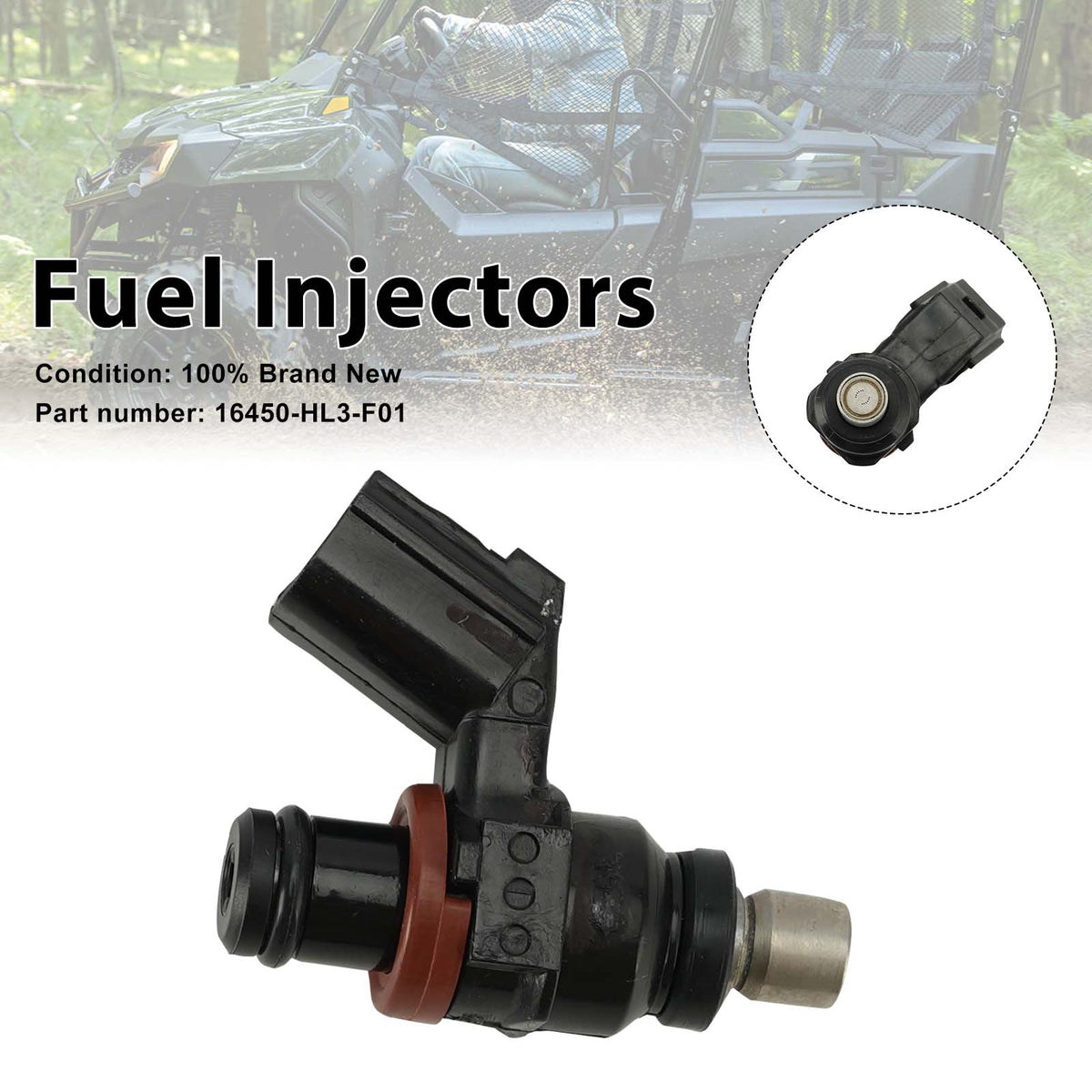 2018-2019 Honda PIONEER 700 Fuel Injectors 16450-HL3-F01 Generic