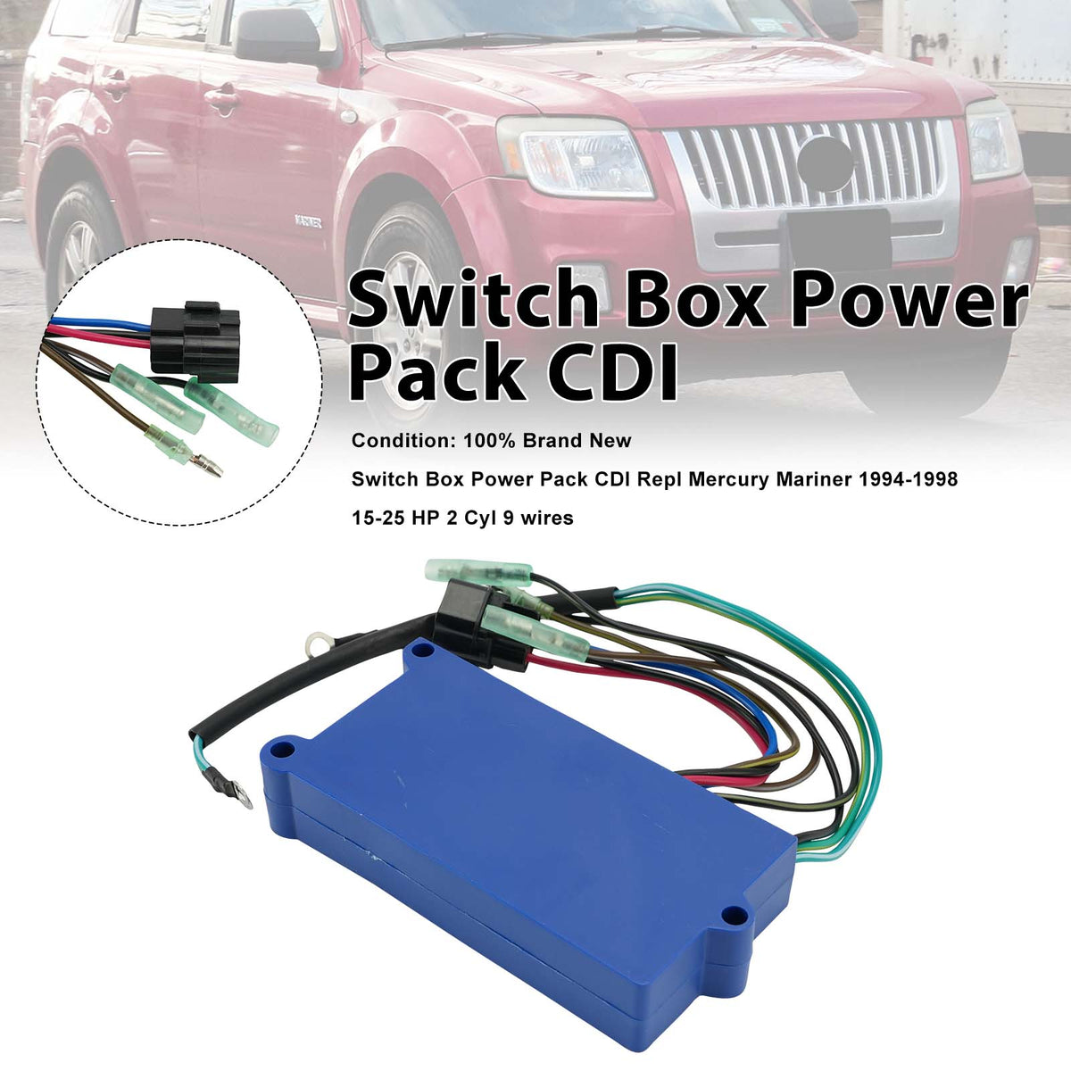 1994-1998 Mercury Mariner Switch Box Power Pack CDI Most 15HP 20HP 25 HP 2 Cyl Switch Box Power Pack CDI Generic