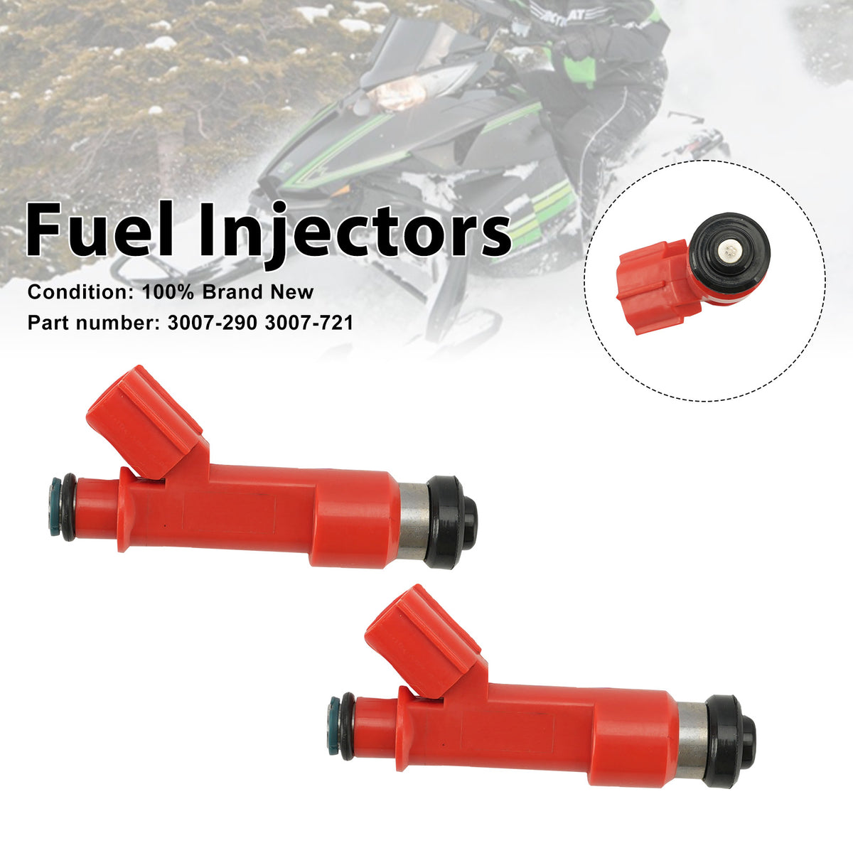 2007-2011 Arctic Cat M1000 2PC Fuel Injectors 3007-290 3007-721 Generic
