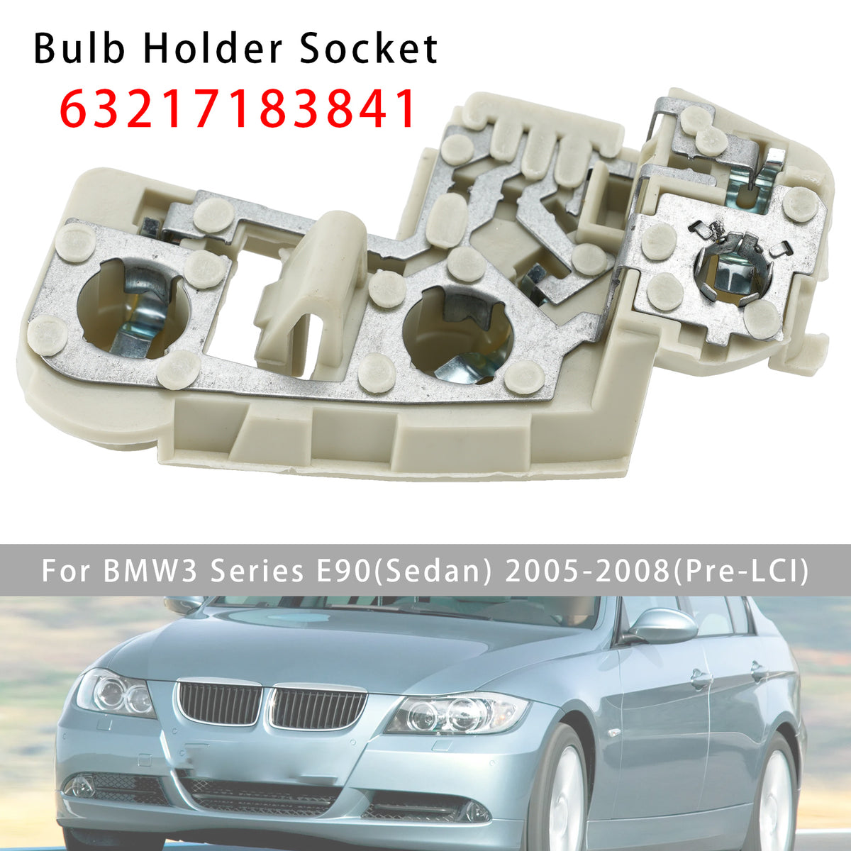 2005-2008 BMW 3 Series E90(Sedan) (Pre-LCI) Rear Left Bulb Holder Socket 6937475 63216937475 Generic