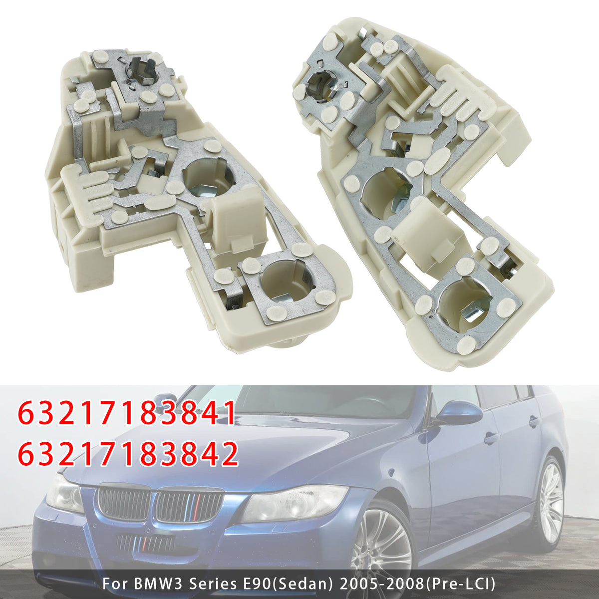 2005-2008 BMW 3 Series E90(Sedan) (Pre-LCI) Rear Left+Right Bulb Holder Socket 63217183841 63216937476 Generic
