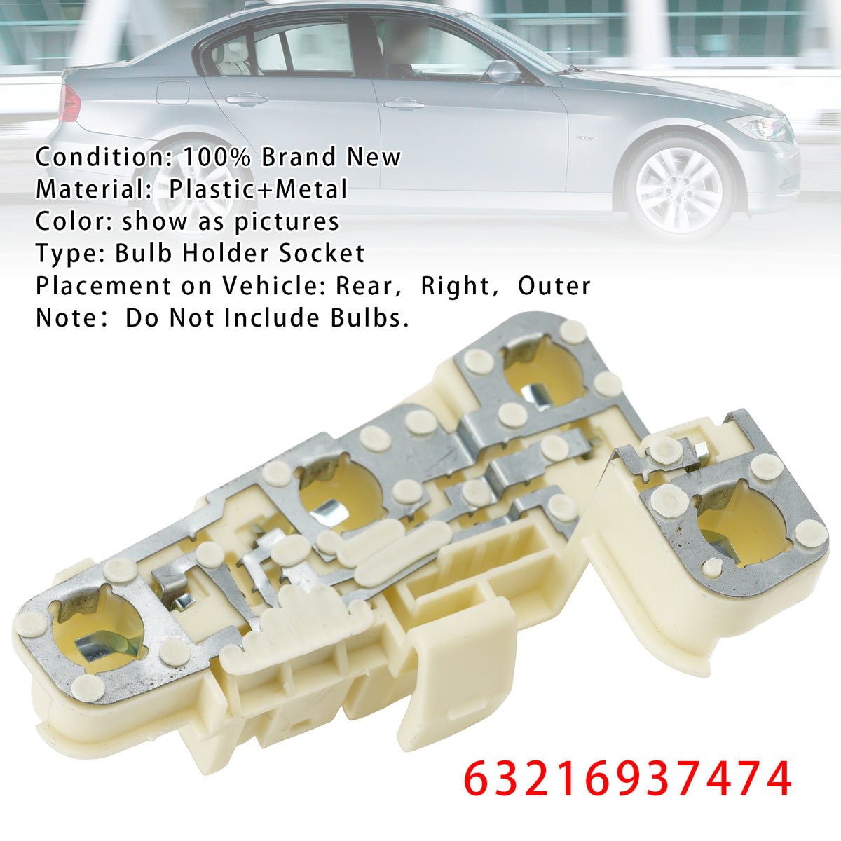 2005-2008 BMW 3 Series E90(Sedan) (Pre-LCI) Rear Right Bulb Holder Socket 63216937474 Generic