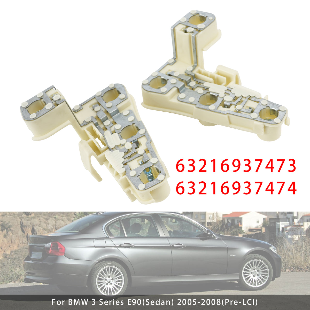 2005-2008 BMW 3 Series E90(Sedan) (Pre-LCI) Rear Left+Right Bulb Holder Socket 63216937473 63216937474 Generic