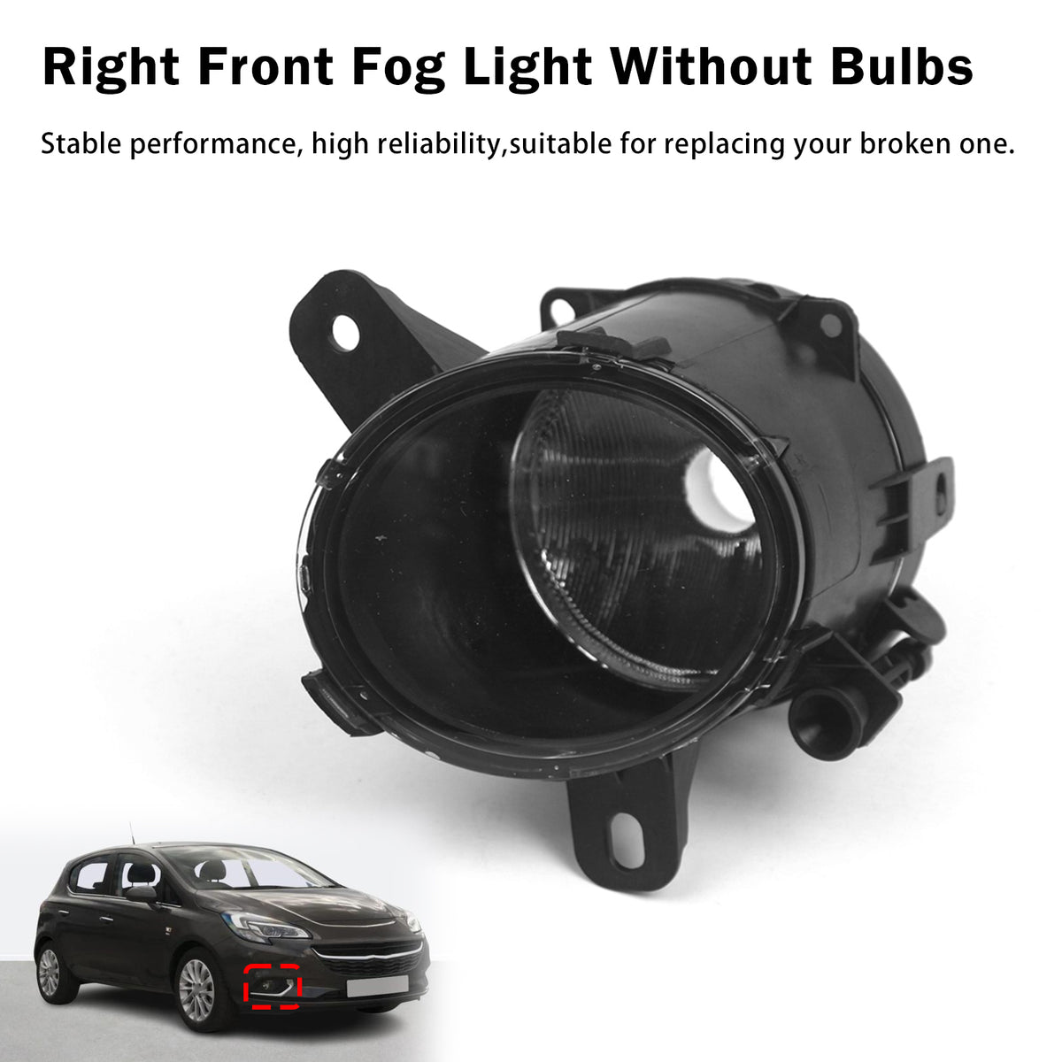 2011-2019 Vauxhall Corsa Petrol Hatch Right Front Fog Light Lamp 475720525 13253626 Generic