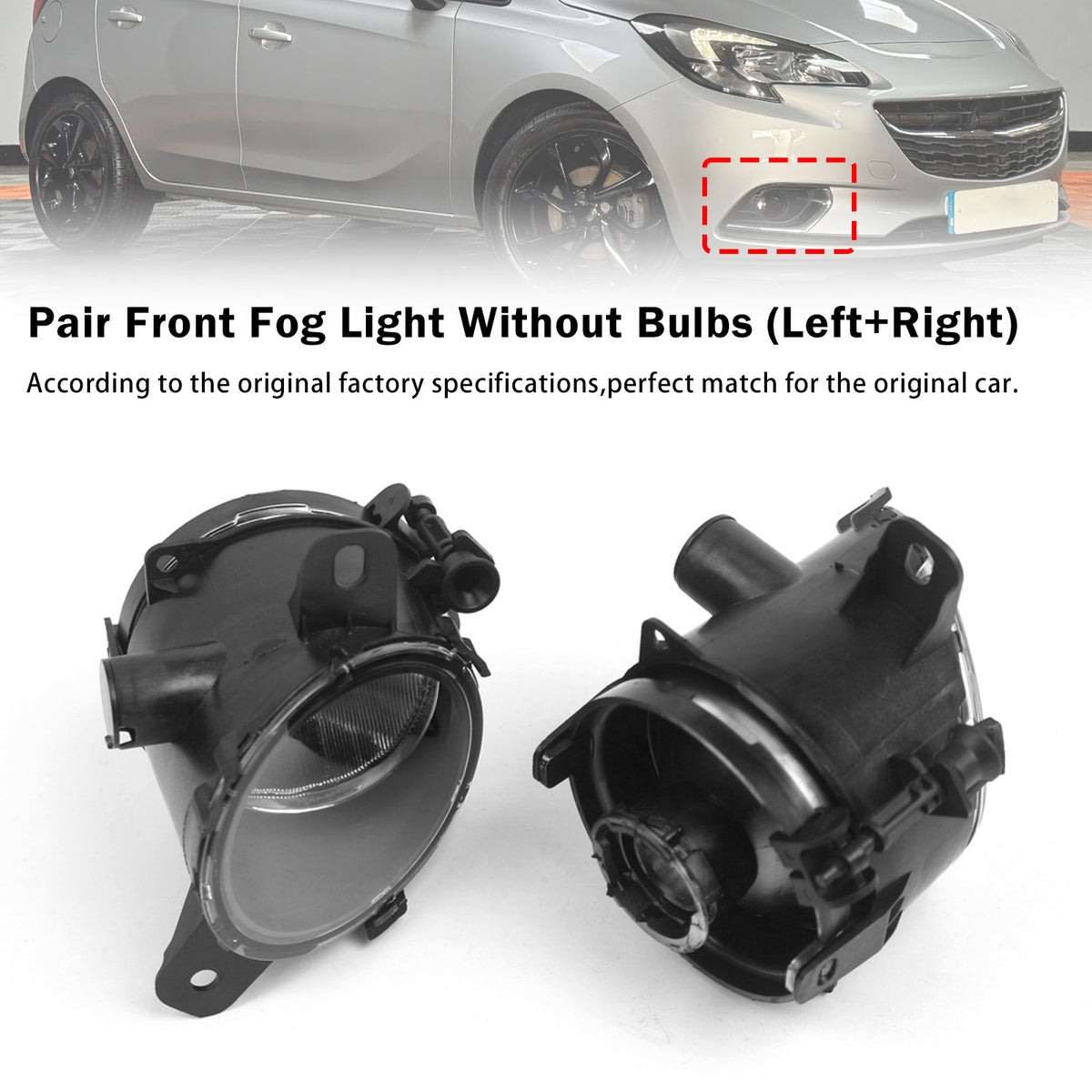 2011-2019 Opel Corsa Diesel Panel Van Pair Front Fog Light Lamp 13253626 1710044 Generic