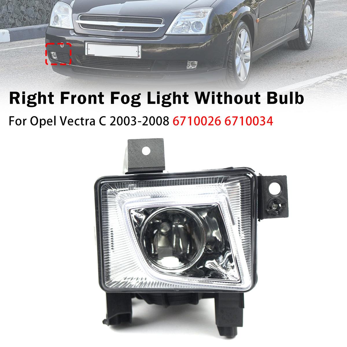2003-2005 Opel Signum Right Front Fog Light Lamp 93172405 6710034 Generic
