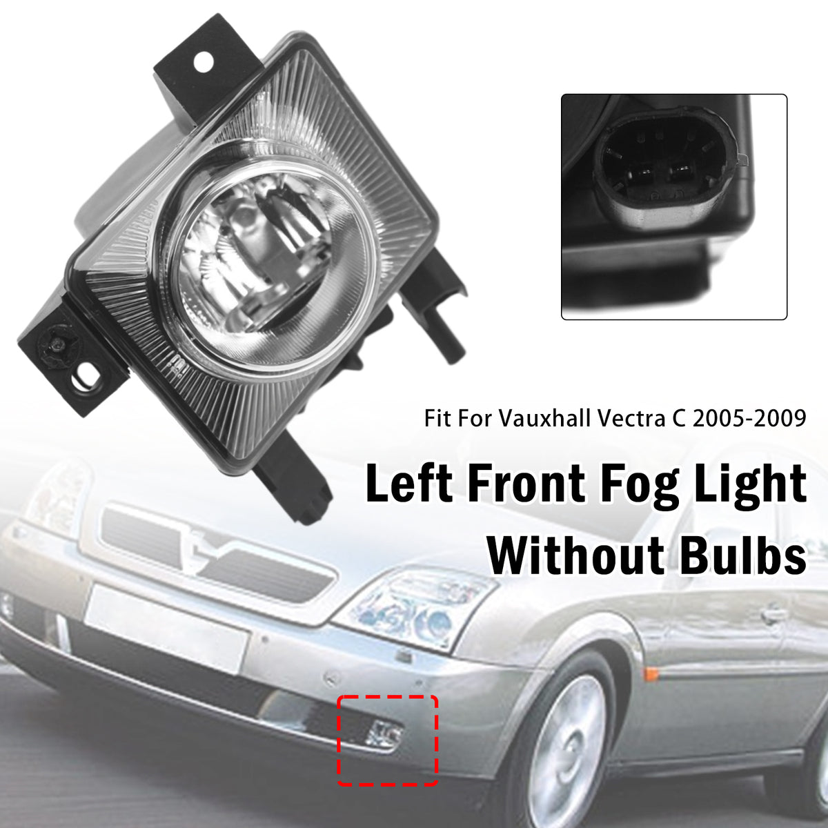 2005-2009 Vauxhall Vectra C Left Front Fog Light Lamp 1710362 Generic