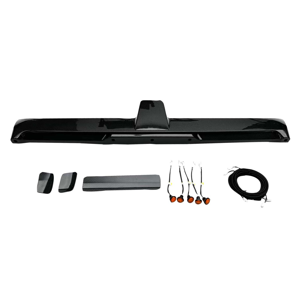 2025- Mercedes Benz G-Class W465 With 5 LED Light Carbon Fiber Rear Roof Spoiler Wing Generic