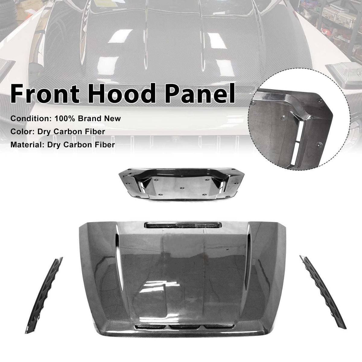 2025- Mercedes Benz G-Class W465 Carbon Fiber Shark Style Front Hood Panel Generic