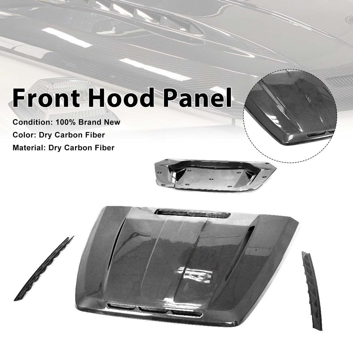 2019-2023 Mercedes Benz G-Class W464 W463A Carbon Fiber Shark Style Front Hood Panel Generic