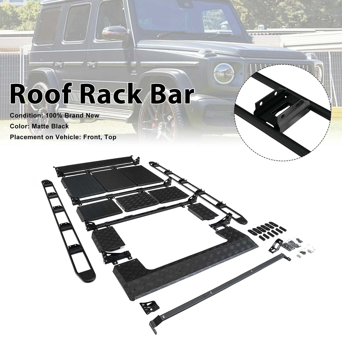 2019-2023 Mercedes Benz G-Class W464 W463A Roof Rack Rail Cross Bar Luggage Generic