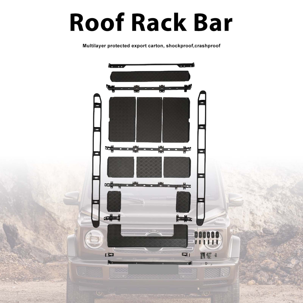 2019-2023 Mercedes Benz G-Class W464 W463A Roof Rack Rail Cross Bar Luggage Generic